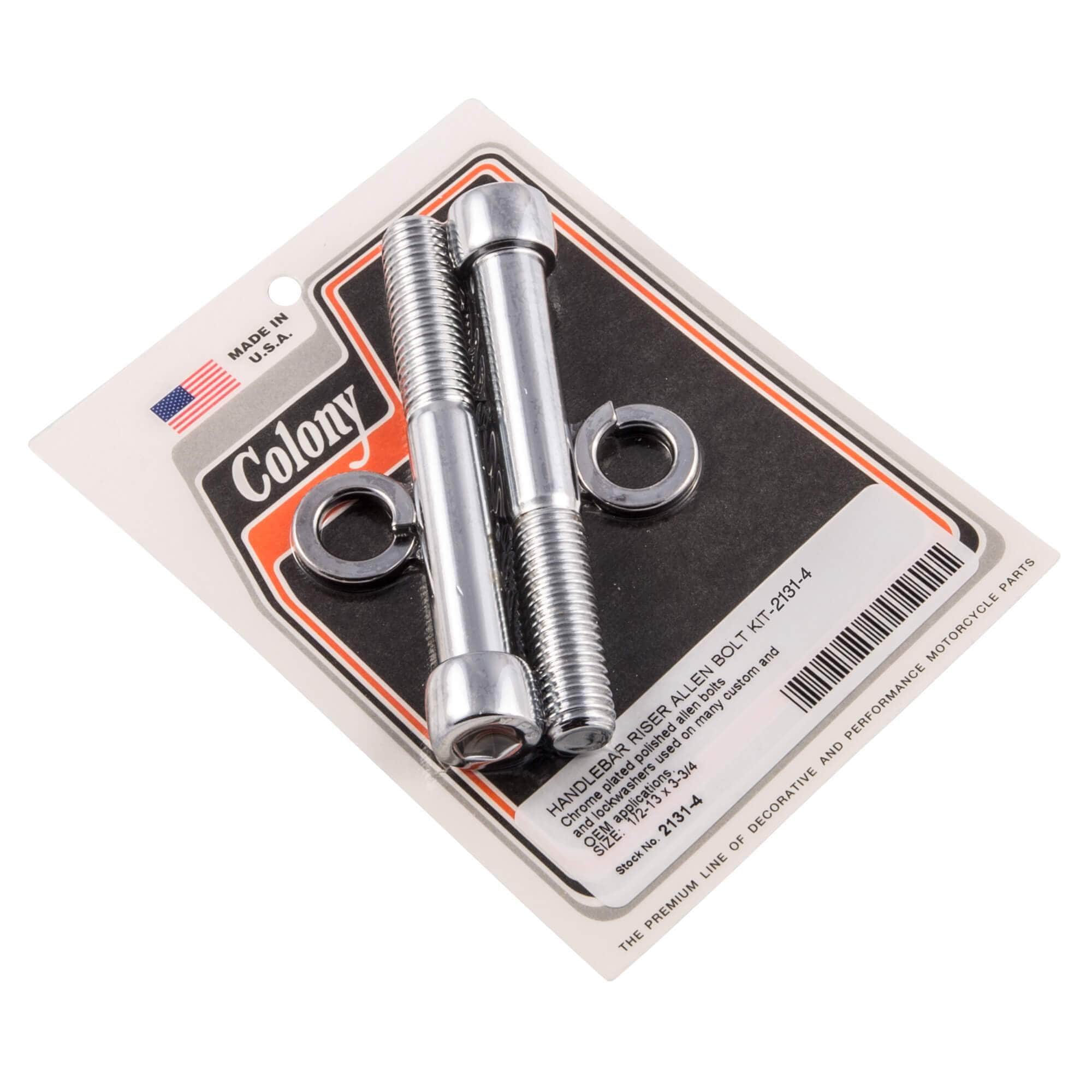 #2131-4 Handlebar Riser Allen Bolt Kit 1/2-13 x 3-3/4" - Chrome Plated