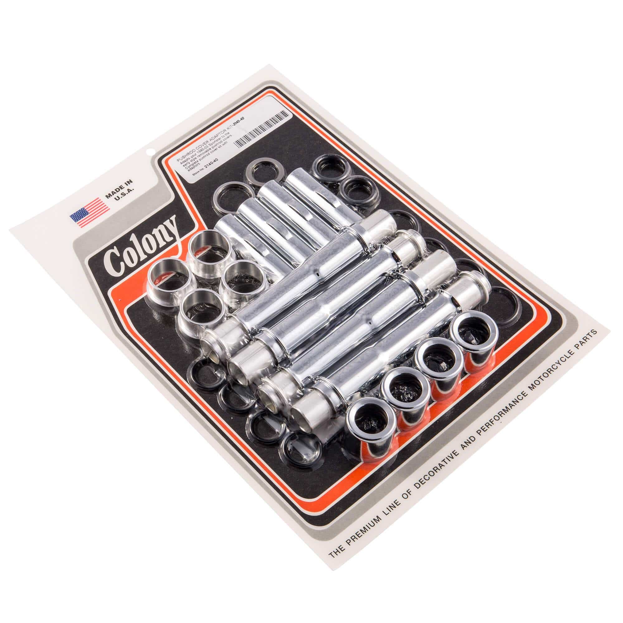 #2140-40 Early Style Pushrod Cover Adaptor Kit 1990-2003 Harley-Davidson Sportster - Chrome Plated
