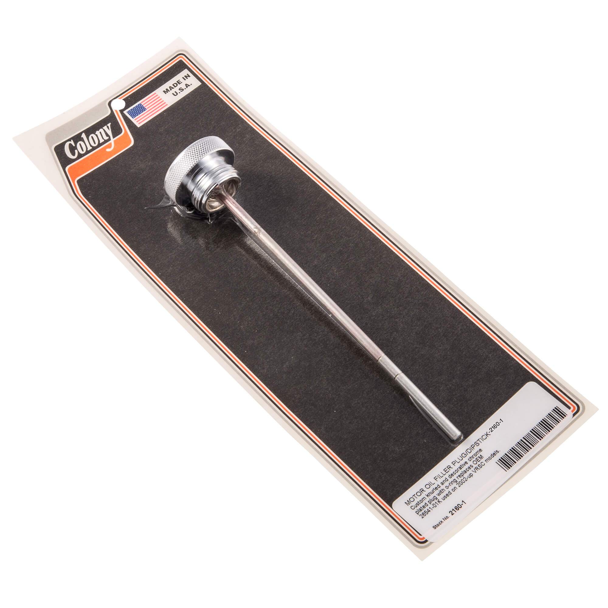 #2160-1 Motor Oil Filler Plug Dipstick 2002-Up Harley-Davidson VRSC - Chrome Plated