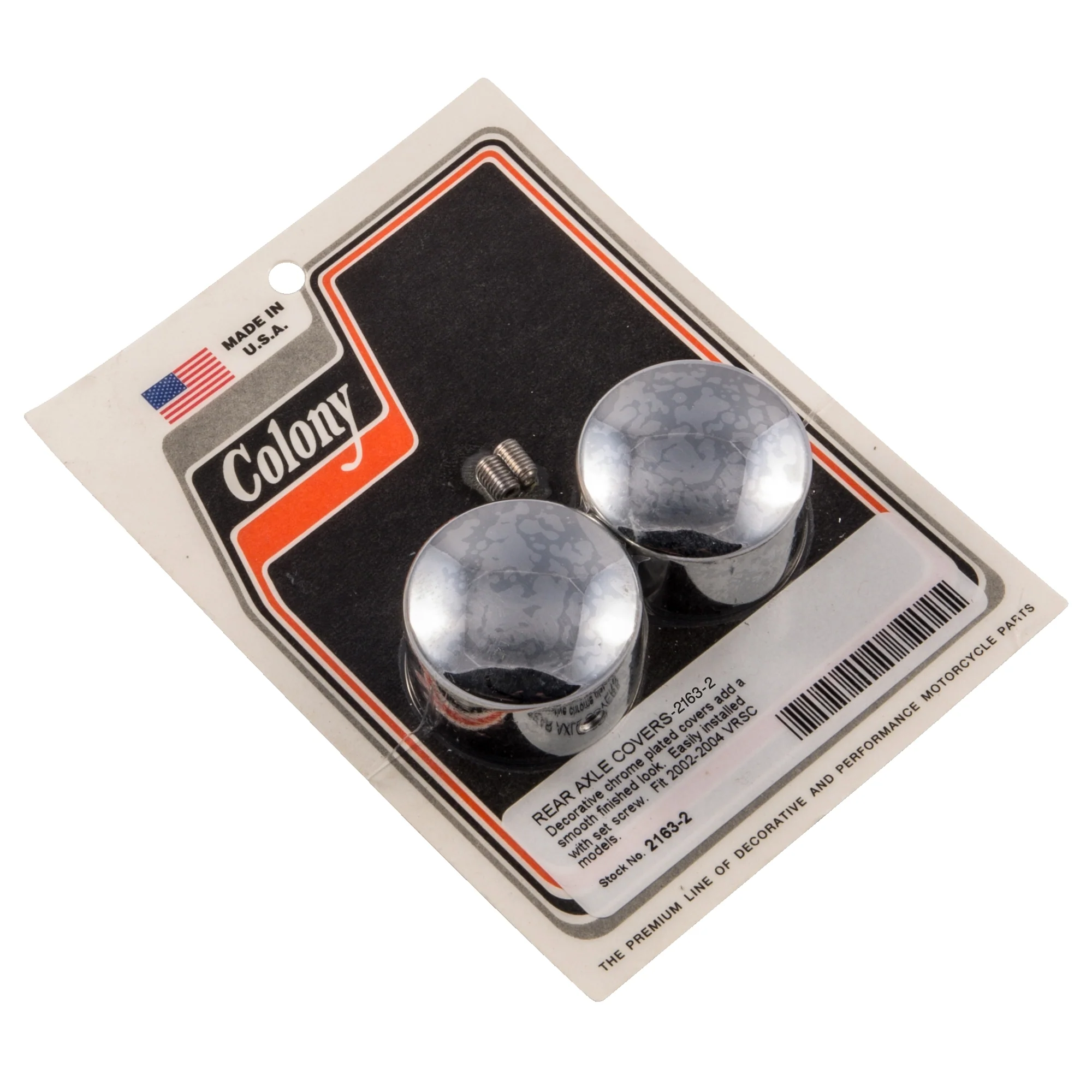 #2163-2 Rear Axle Covers Smooth 2002-2004 Harley-Davidson VRSC - Chrome Plated