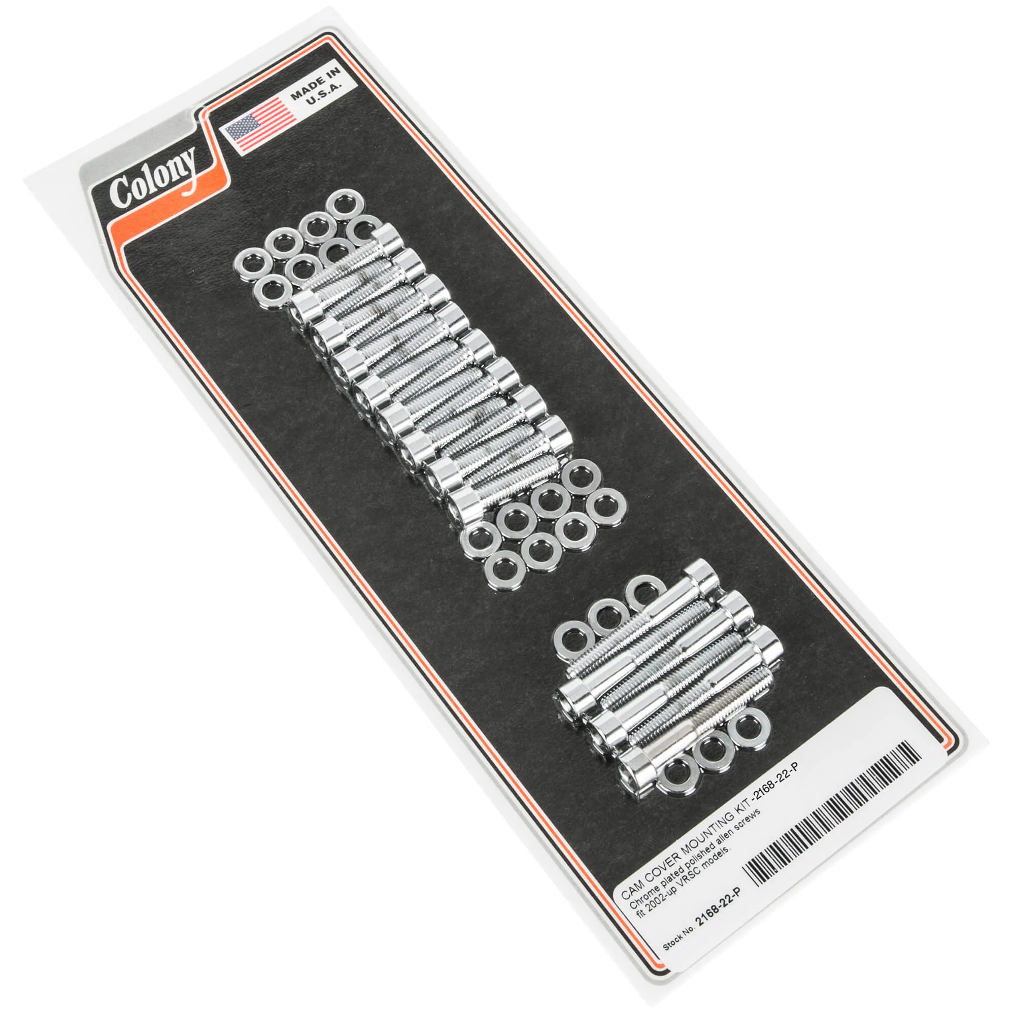 #2168-22-P Cam Cover Mounting Kit Smooth Allen 2002-Up Harley-Davidson VRSC - CAD Plated