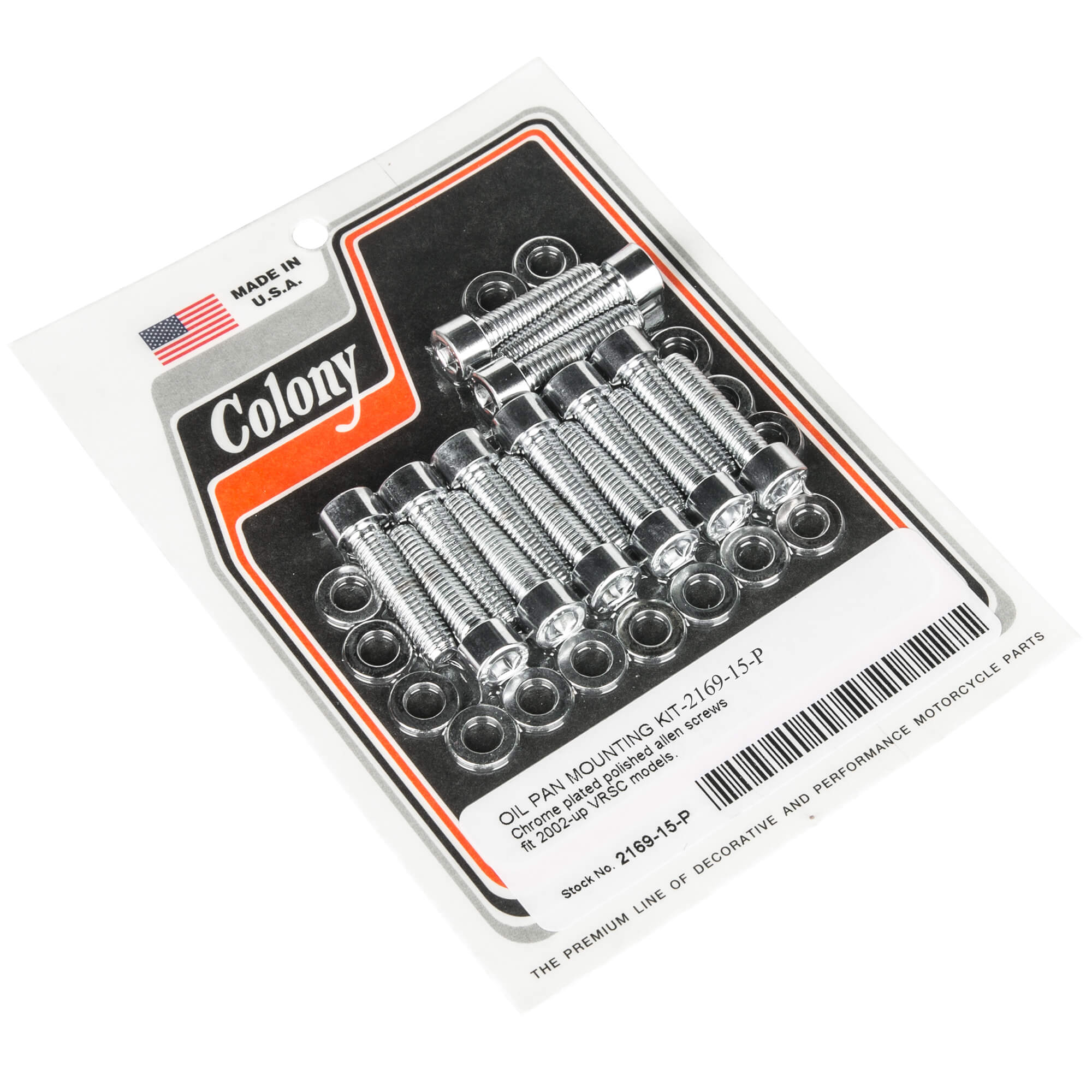 #2169-15-P Oil Pan Mounting Kit Smooth Allen 2002-Up Harley-Davidson VRSC - Chrome Plated