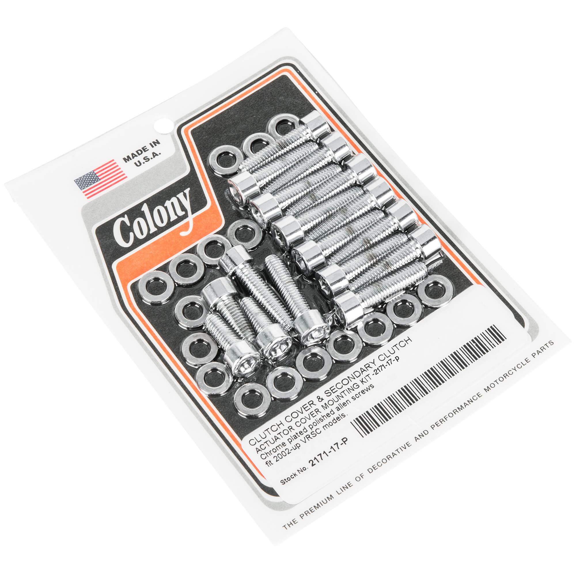 #2171-17-P Clutch Cover Mounting Kit Smooth Allen 2002-Up Harley-Davidson VRSC - Chrome Plated