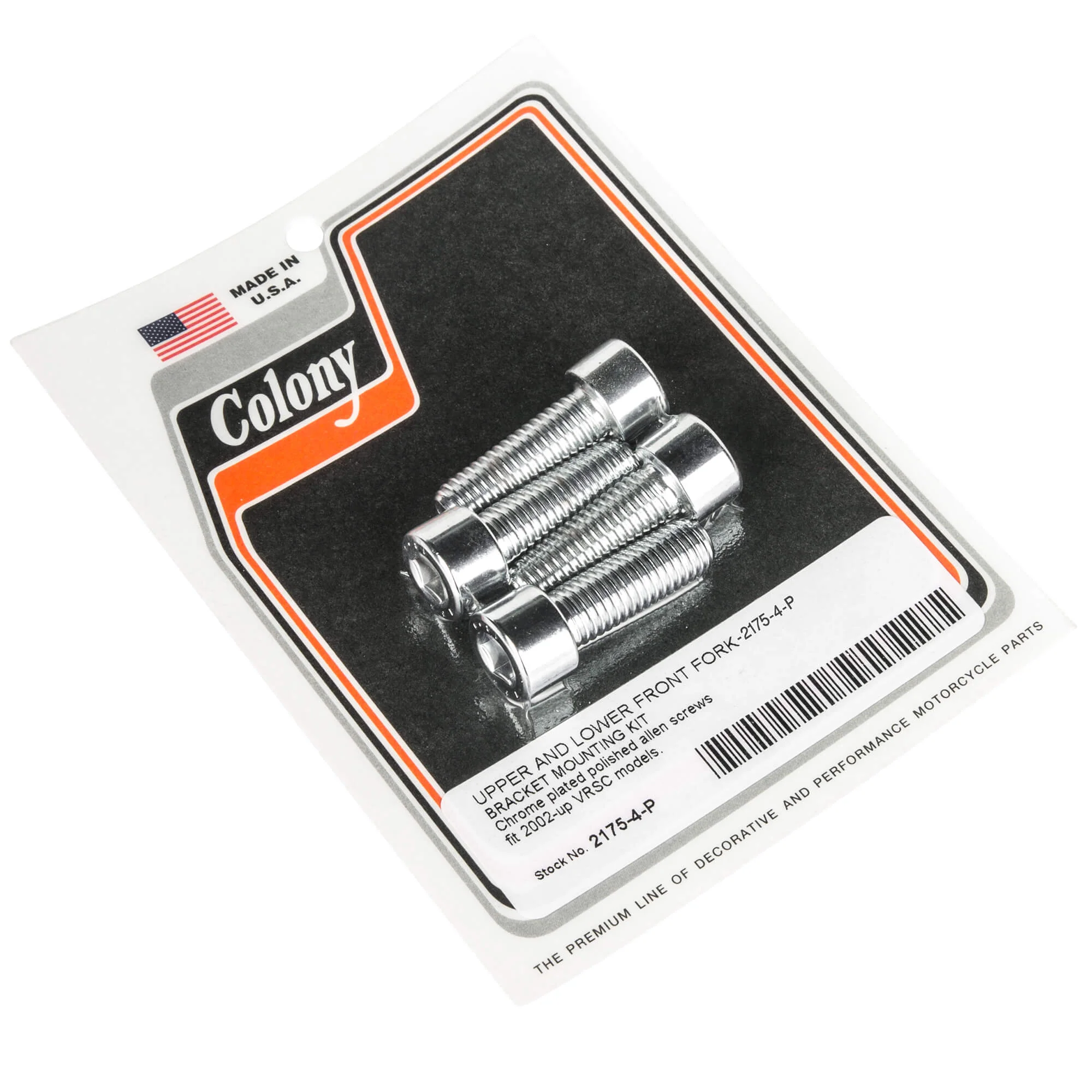#2175-4 Upper and Lower Front Fork Bracket Allen Mounting Kit 2002-Up Harley-Davidson VRSC - Chrome Plated