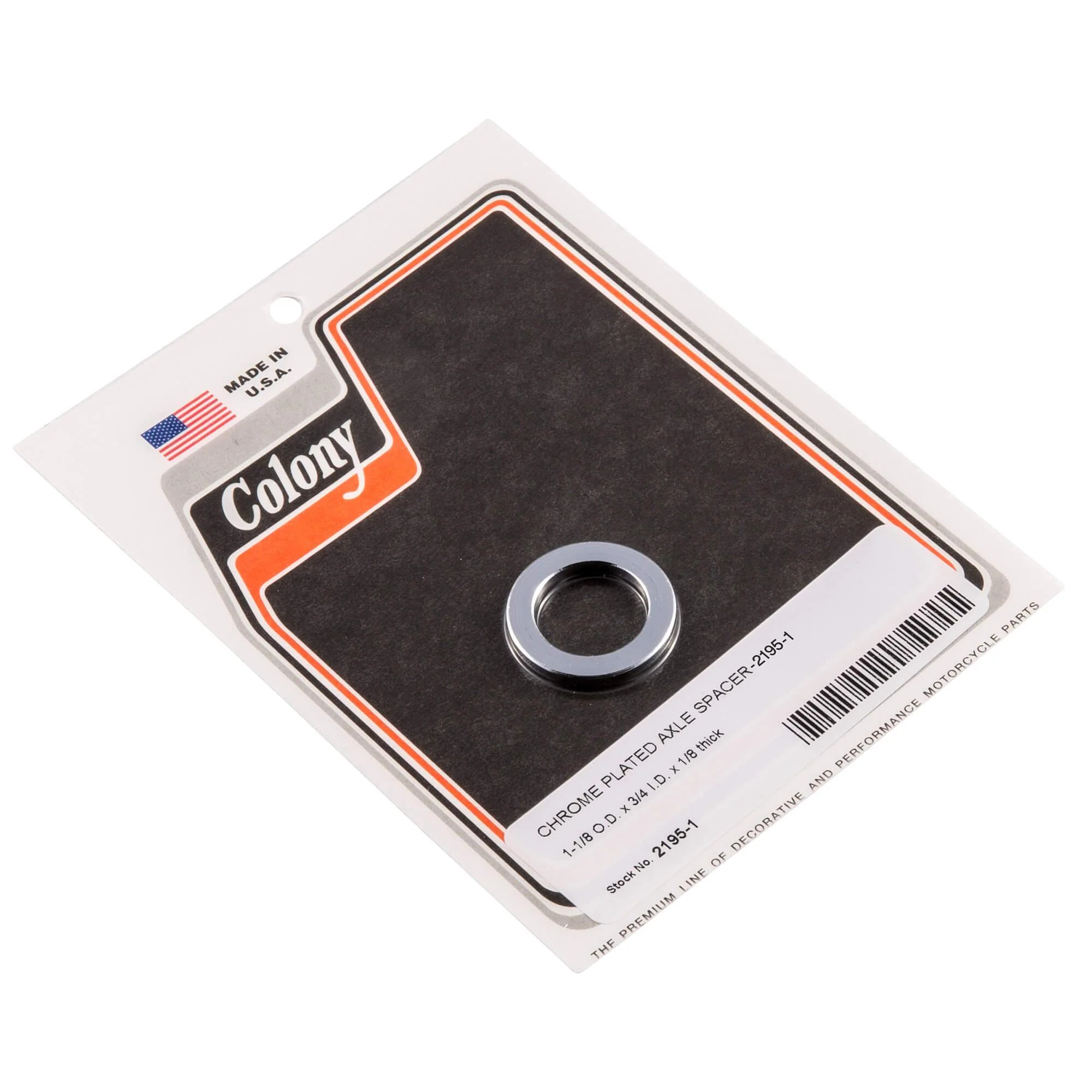 #2195-1 Axle Spacer 1-1/8" O.D. x 3/4" I.D. x 1/8" Thick - Chrome Plated