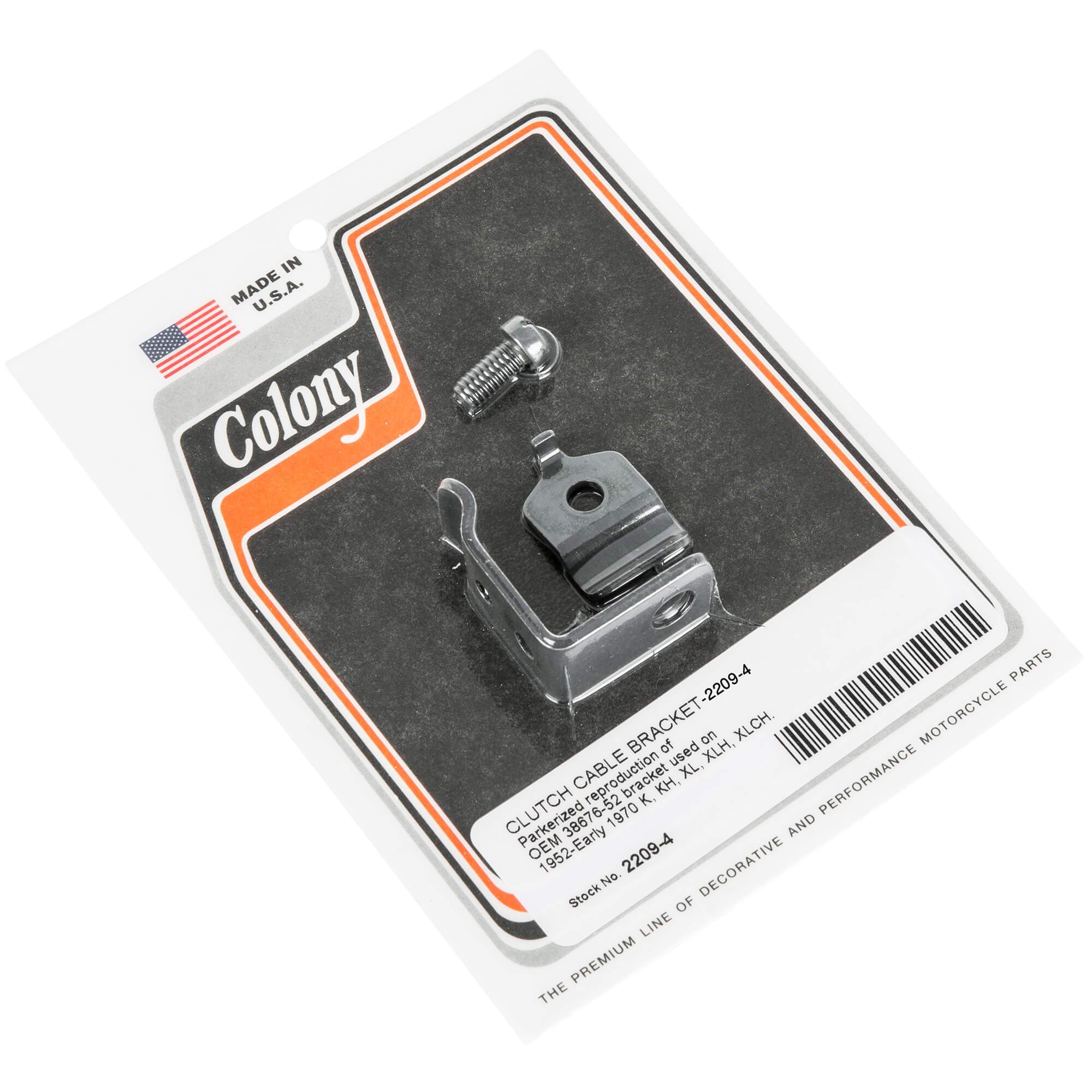#2209-4 Clutch Cable Bracket 1952-1970 Harley-Davidson K/KH/XL/XLH - Parkerized - Image 2