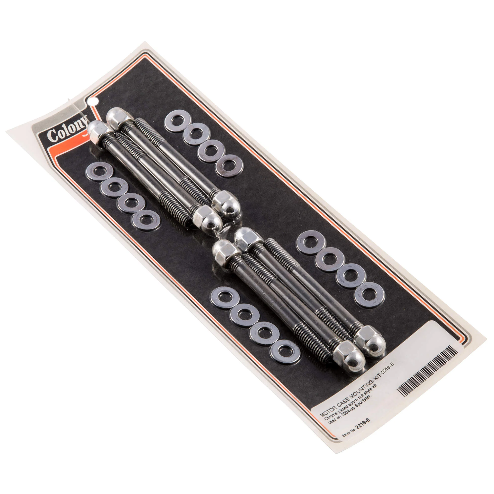 #2218-8 Motor Case Acorn Nut Mounting Kit 2004-Up Harley-Davidson Sportster - Chrome Plated