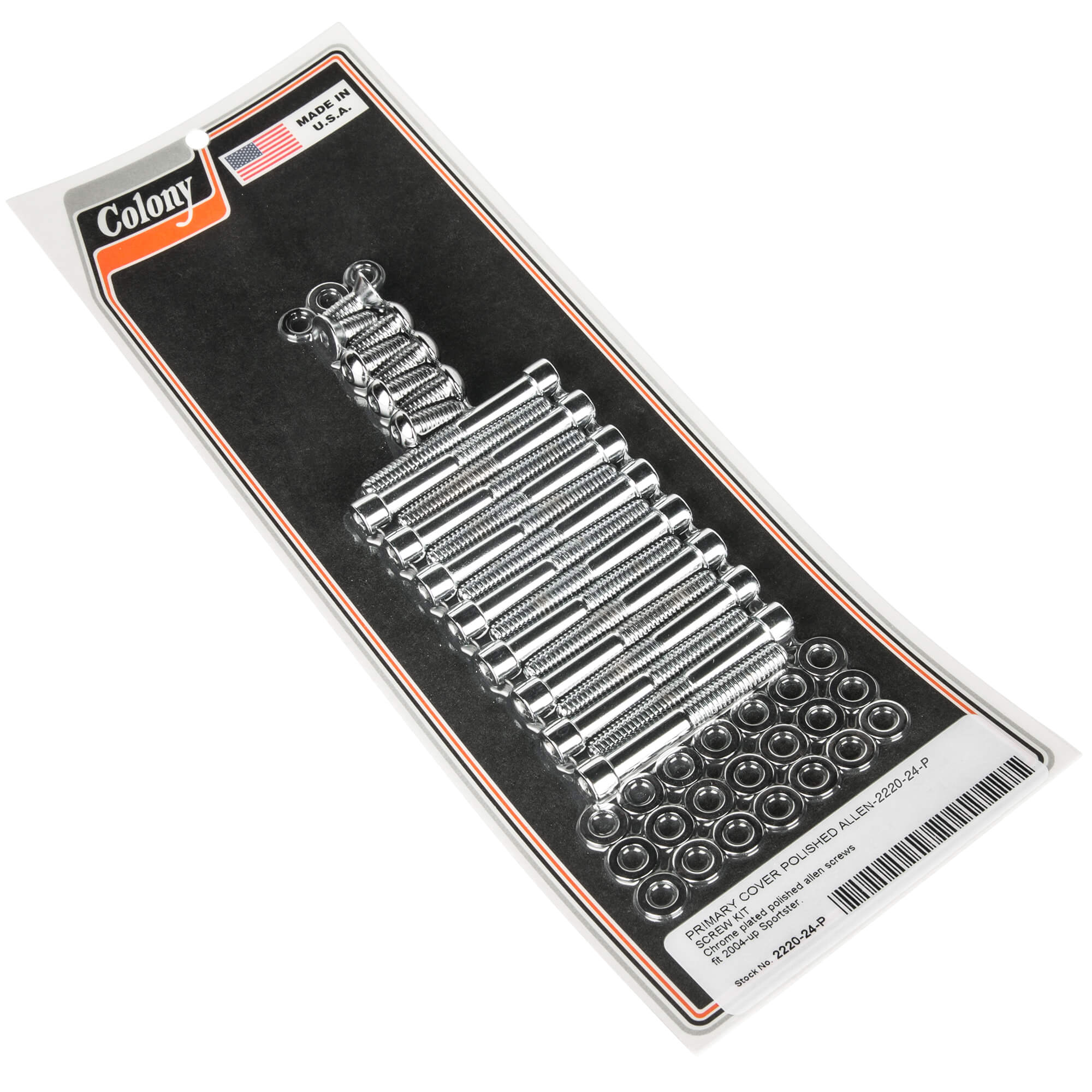 #2220-24-P Primary Cover Smooth Allen Kit 2004-Up Harley-Davidson Sportster - Chrome Plated