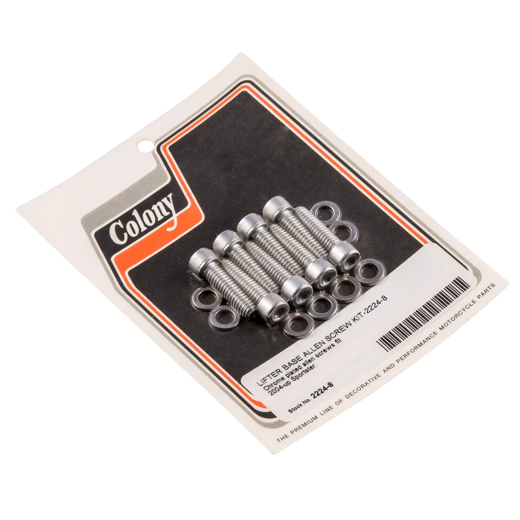 #2224-8 Lifter Base Allen Screw Kit 2004-Up Harley-Davidson Sportster - Chrome Plated