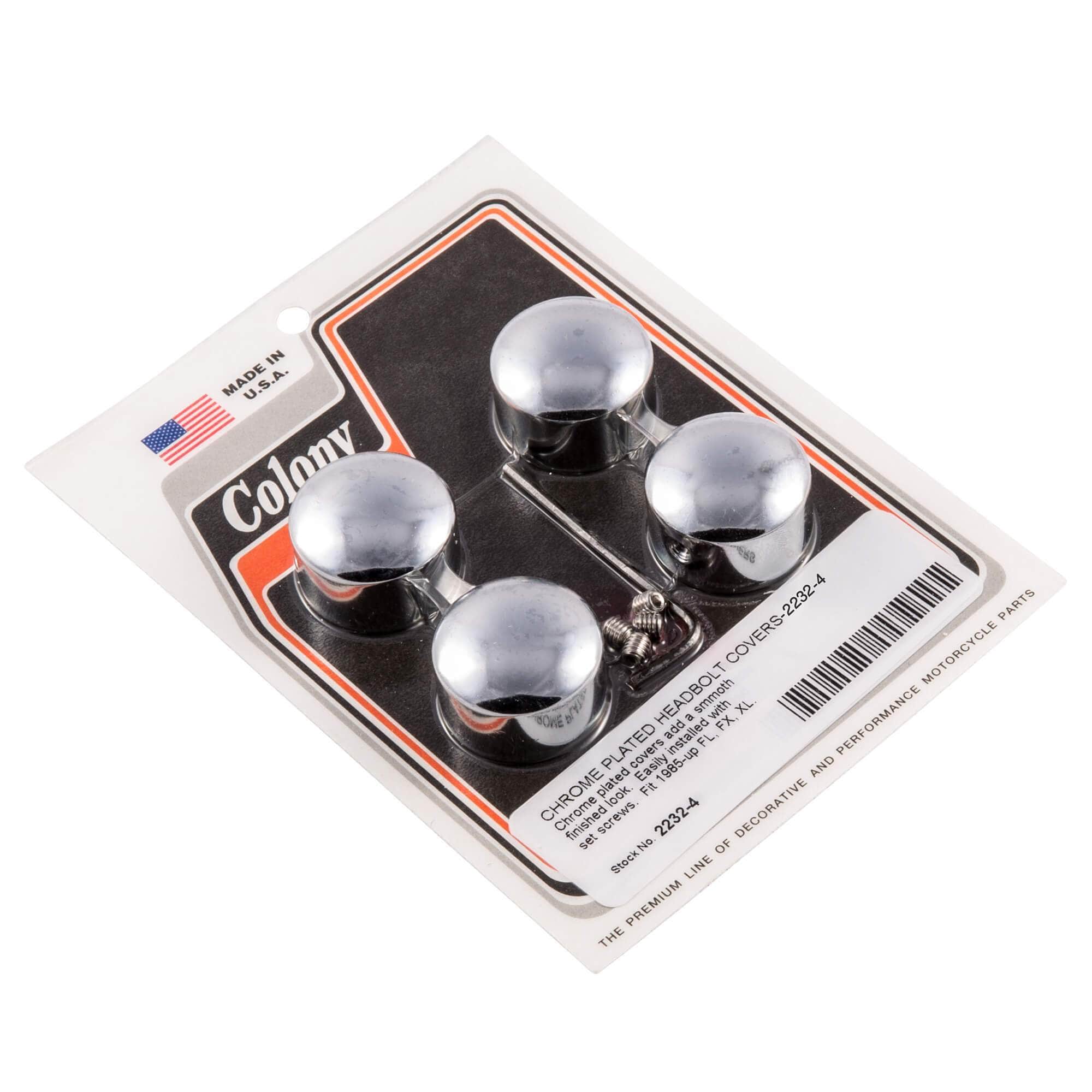 #2232-4 Headbolt Smooth Covers 1985-Up Harley-Davidson FL/FX/XL - Chrome Plated