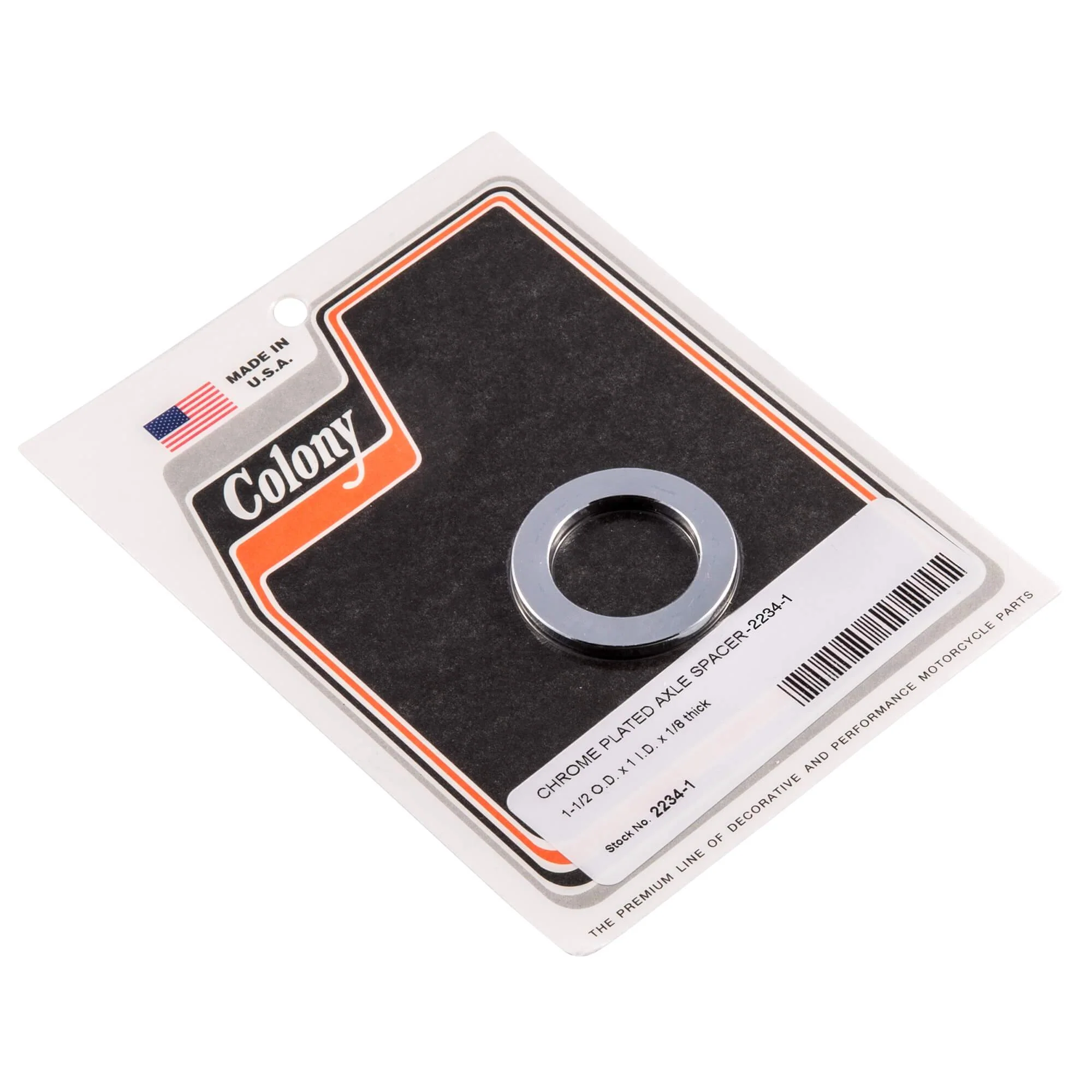 #2234-1 1 inch I.D. Axle Spacer 1/8 inch Thick - Chrome Plated