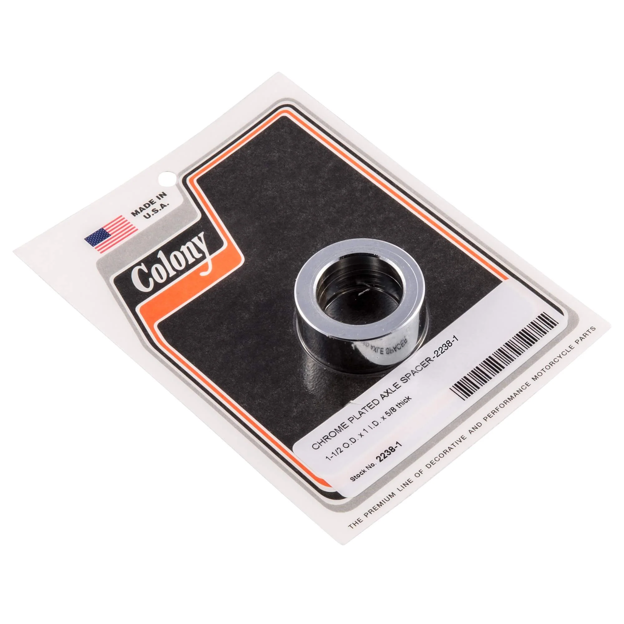 #2238-1 1 inch I.D. Axle Spacer 5/8 inch Thick - Chrome Plated