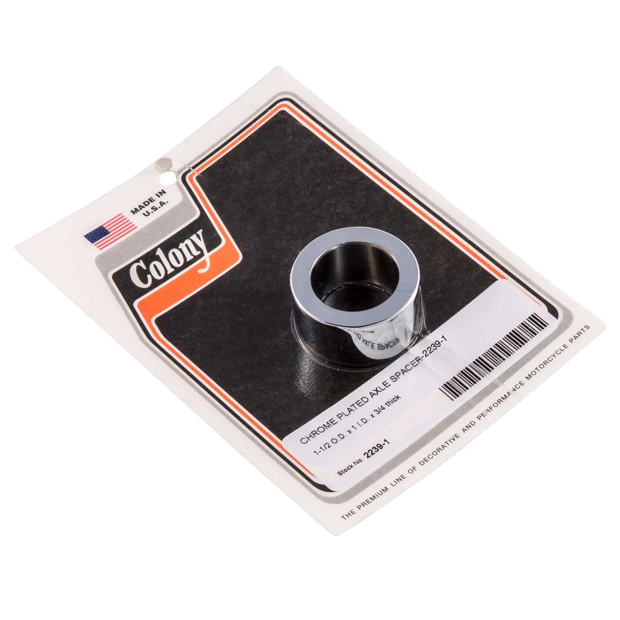 #2239-1 1 inch I.D. Axle Spacer 3/4 inch Thick - Chrome Plated