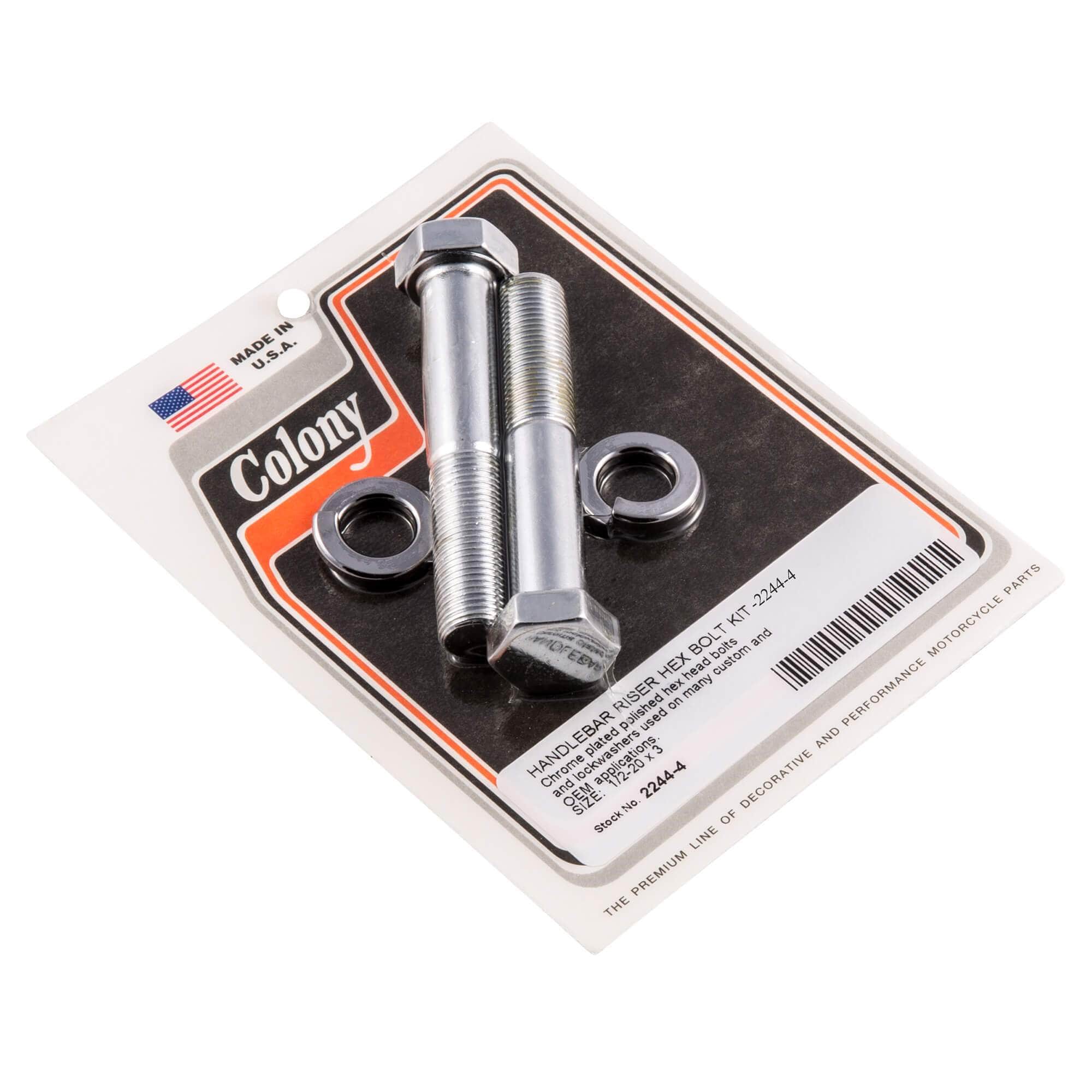 #2244-4 Handlebar Riser Hex Bolt Kit 1/2-20 x 3 inch - CAD Plated