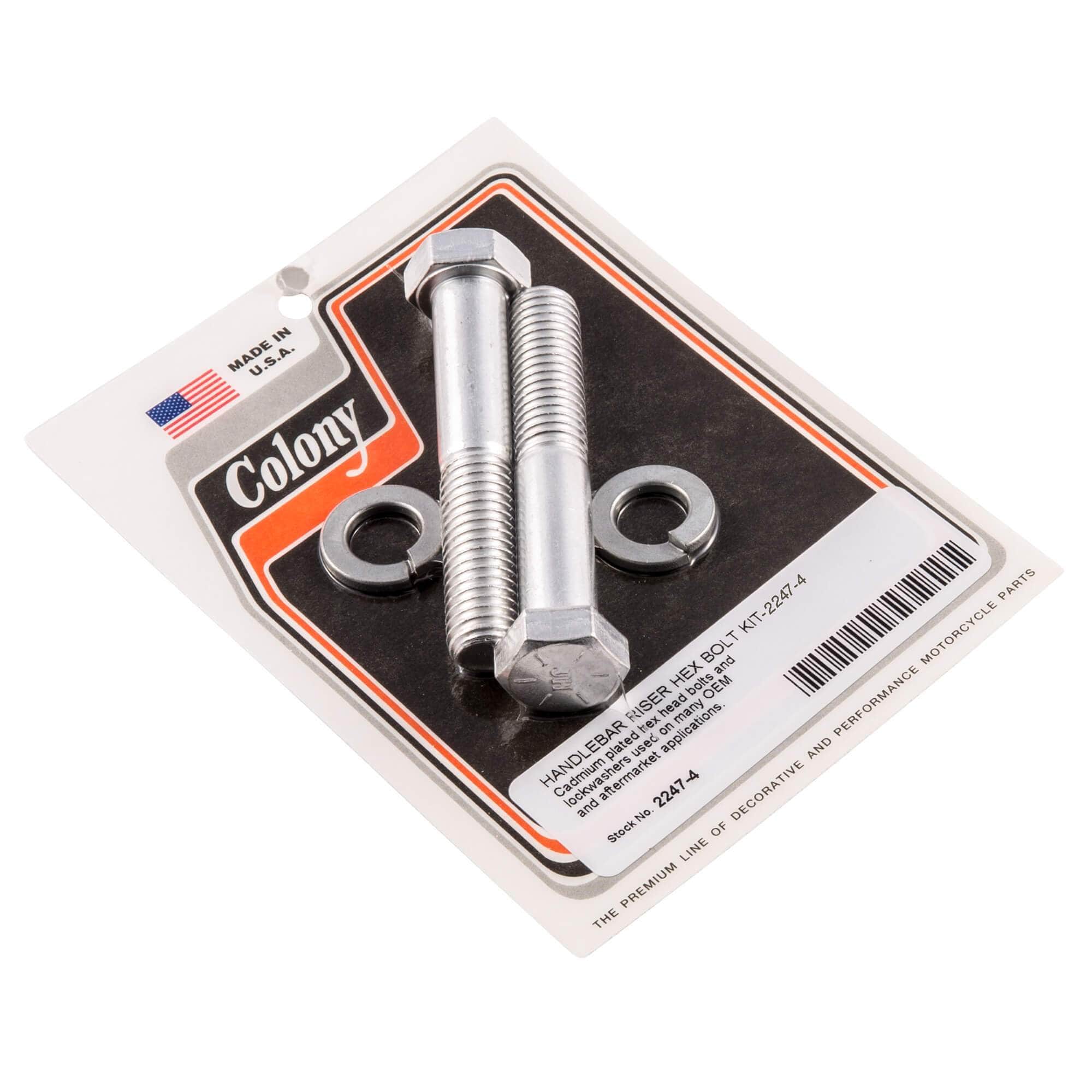 #2247-4 Handlebar Riser Hex Bolt Kit 1/2-13 x 3 - CAD Plated