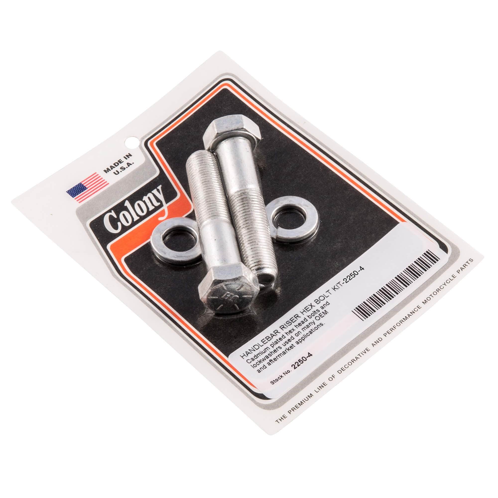 #2250-4 Handlebar Riser Hex Bolt Kit 1/2-20 x 2-1/2 - CAD Plated