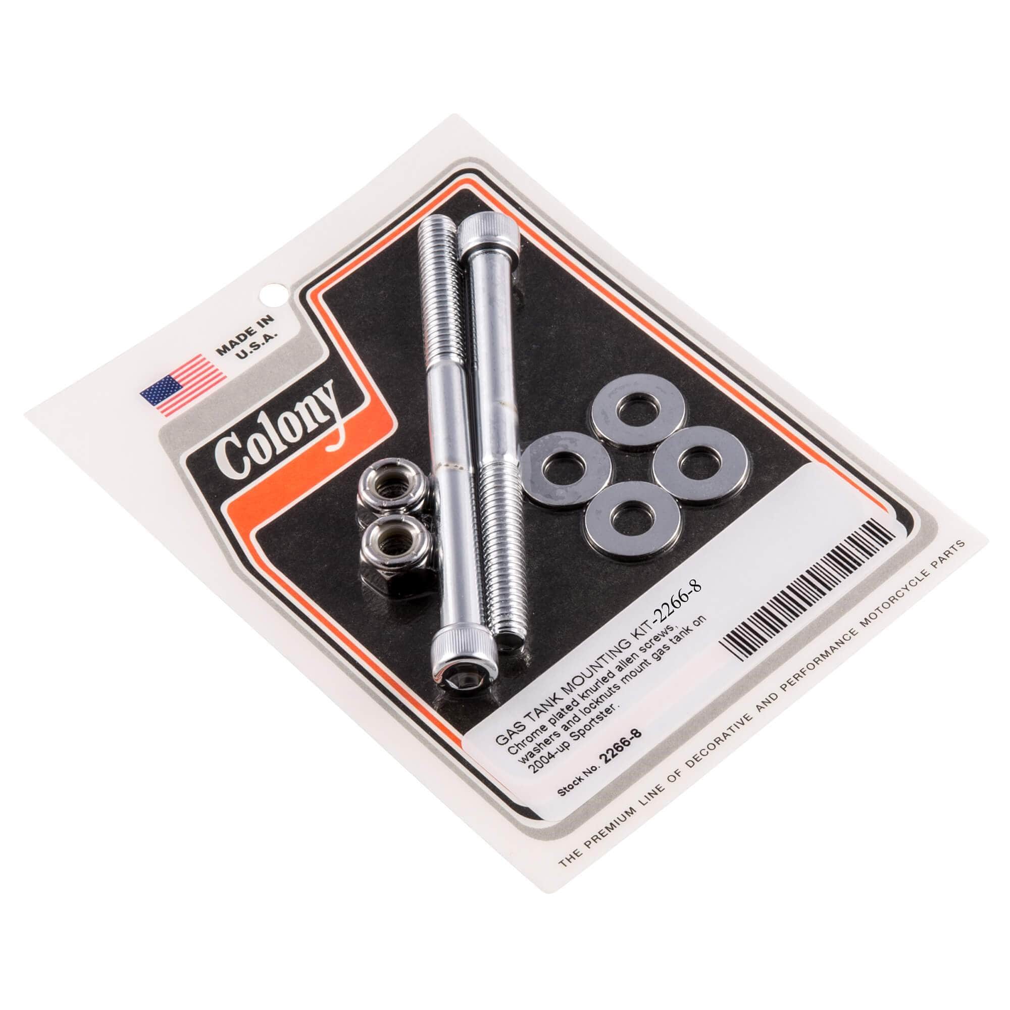 #2266-8 Gas Tank Allen Mounting Kit 2004-Up Harley-Davidson Sportster - Chrome Plated