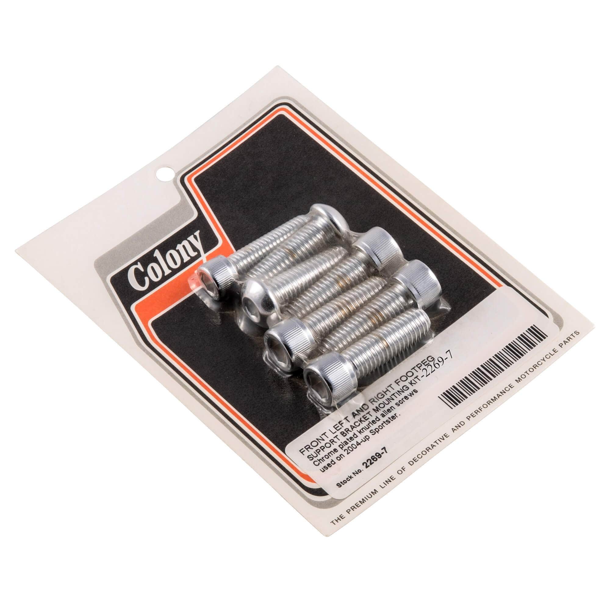 #2269-7 Footpeg Support Bracket Allen Kit 2004-Up Harley-Davidson Sportster - Chrome Plated