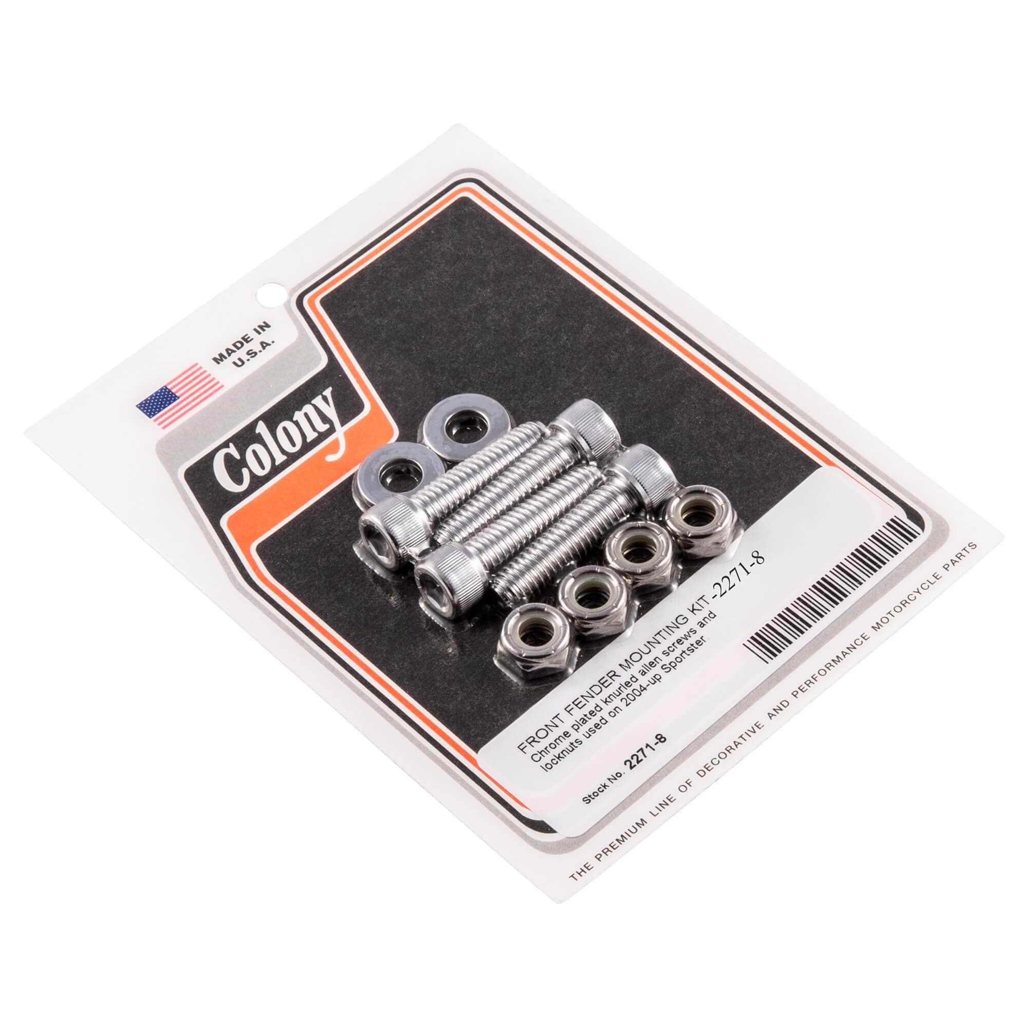 #2271-8 Front Fender Allen Mounting Kit 1984-Up Harley-Davidson Sportster - Chrome Plated