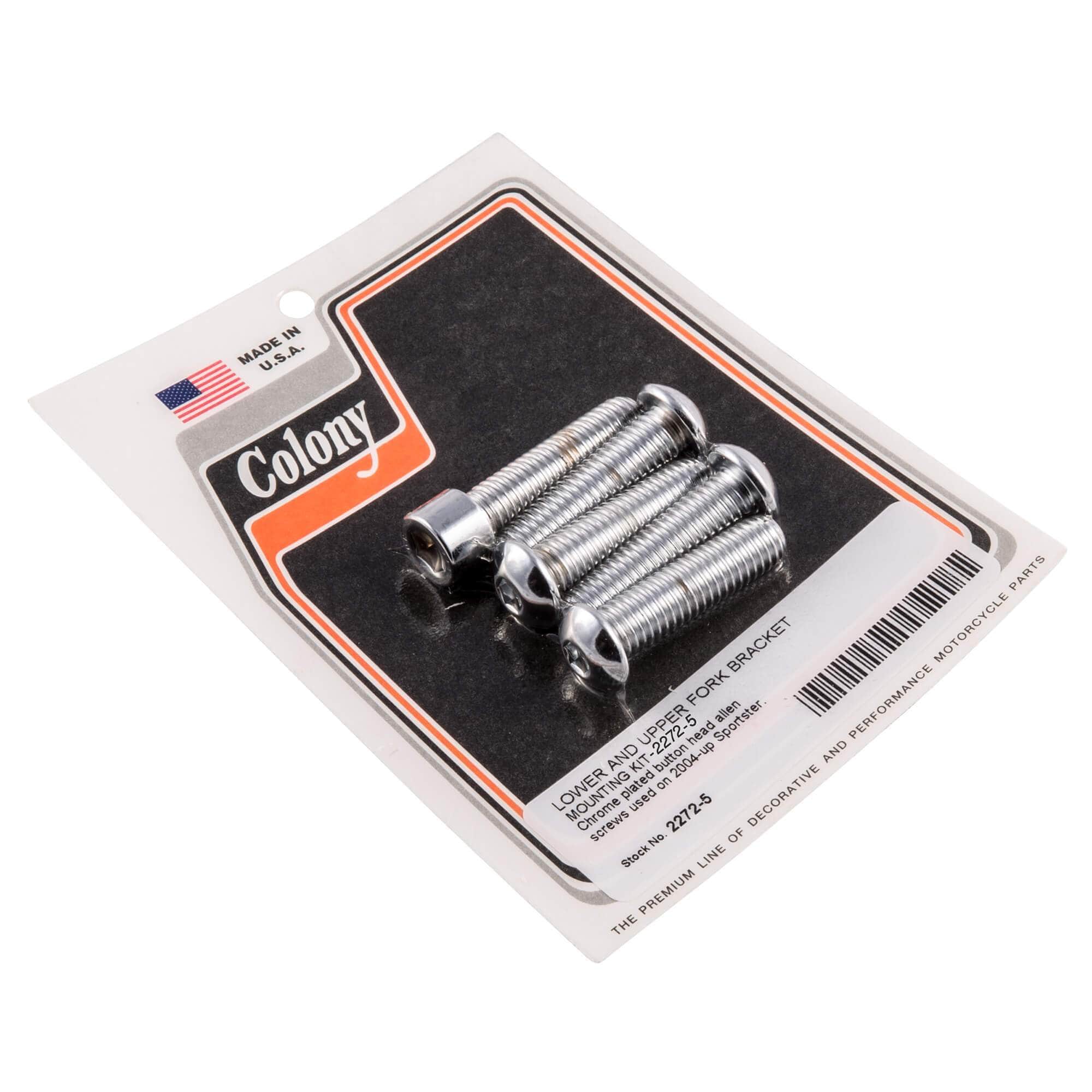 #2272-5 Lower and Upper Fork Bracket Mounting Kit 2004-Up Harley-Davidson - Chrome Plated