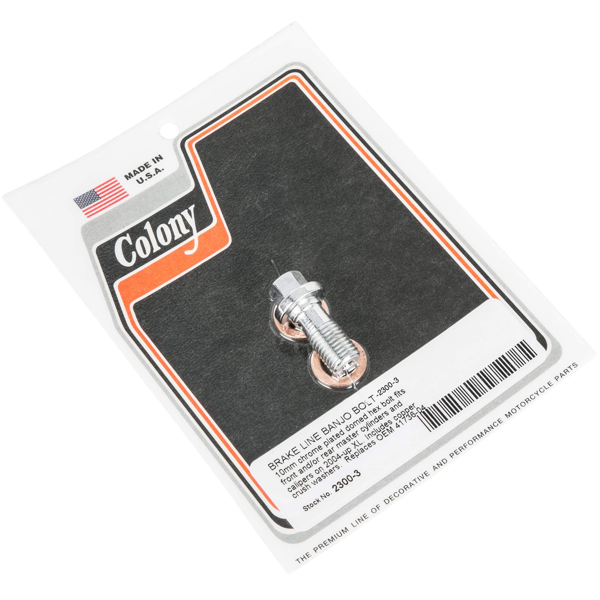 #2300-3 Brake Line Banjo Bolt Crush Washers 10mm 2004-Up Harley-Davidson Sportster - Chrome Plated - Image 2