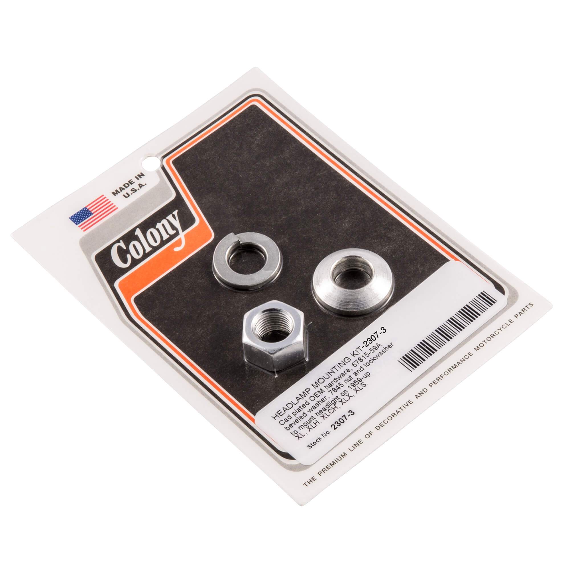 #2307-3 Headlamp Mounting Kit 1959-Up Harley-Davidson XL/XLH/XLCH - CAD Plated