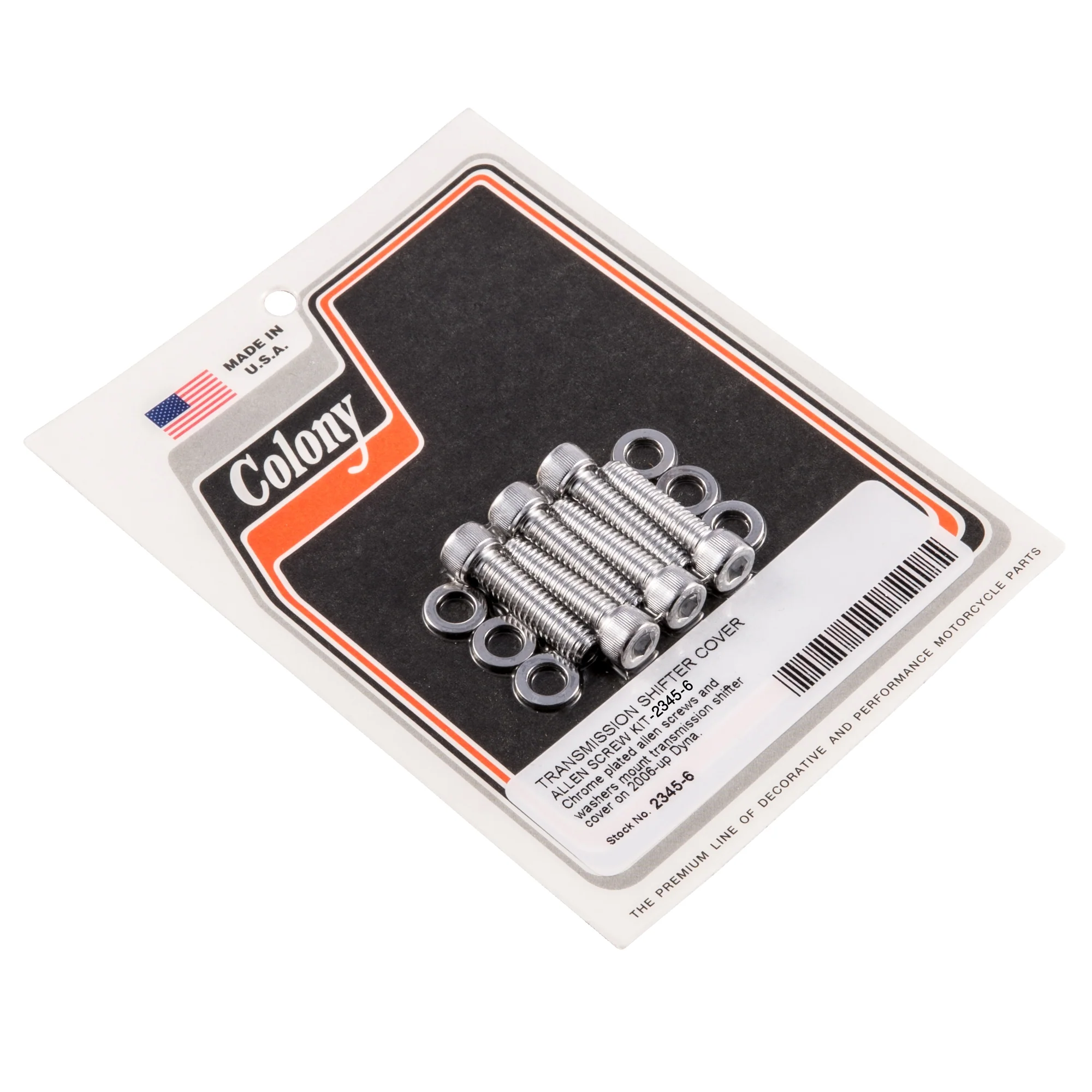 #2345-6 Transmission Shifter Cover Allen Screw Kit 2006-Up Harley-Davidson Dyna - Chrome Plated