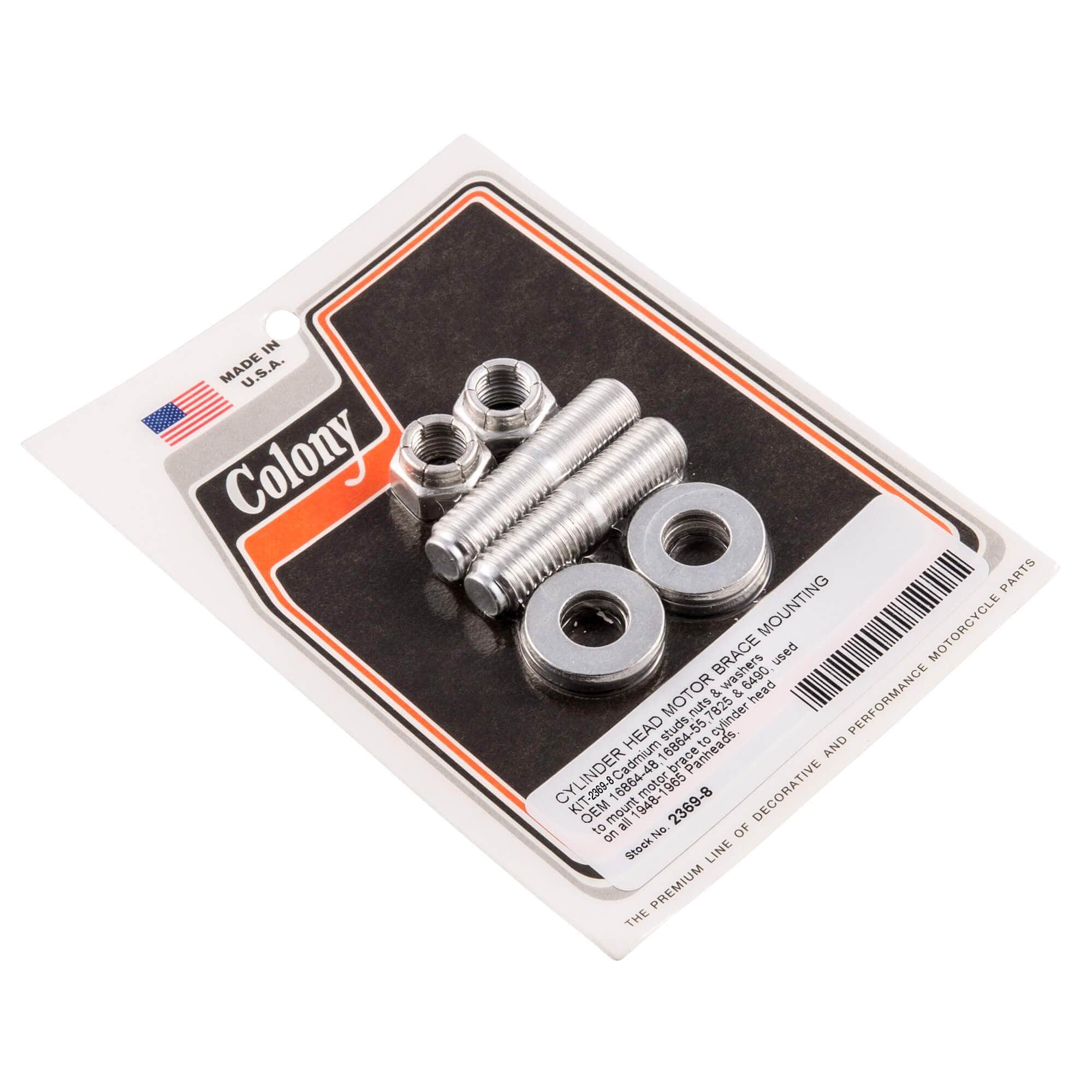 #2369-8 Cylinder Head Motor Brace Mounting Kit 1948-1965 Harley-Davidson Panhead - CAD Plated