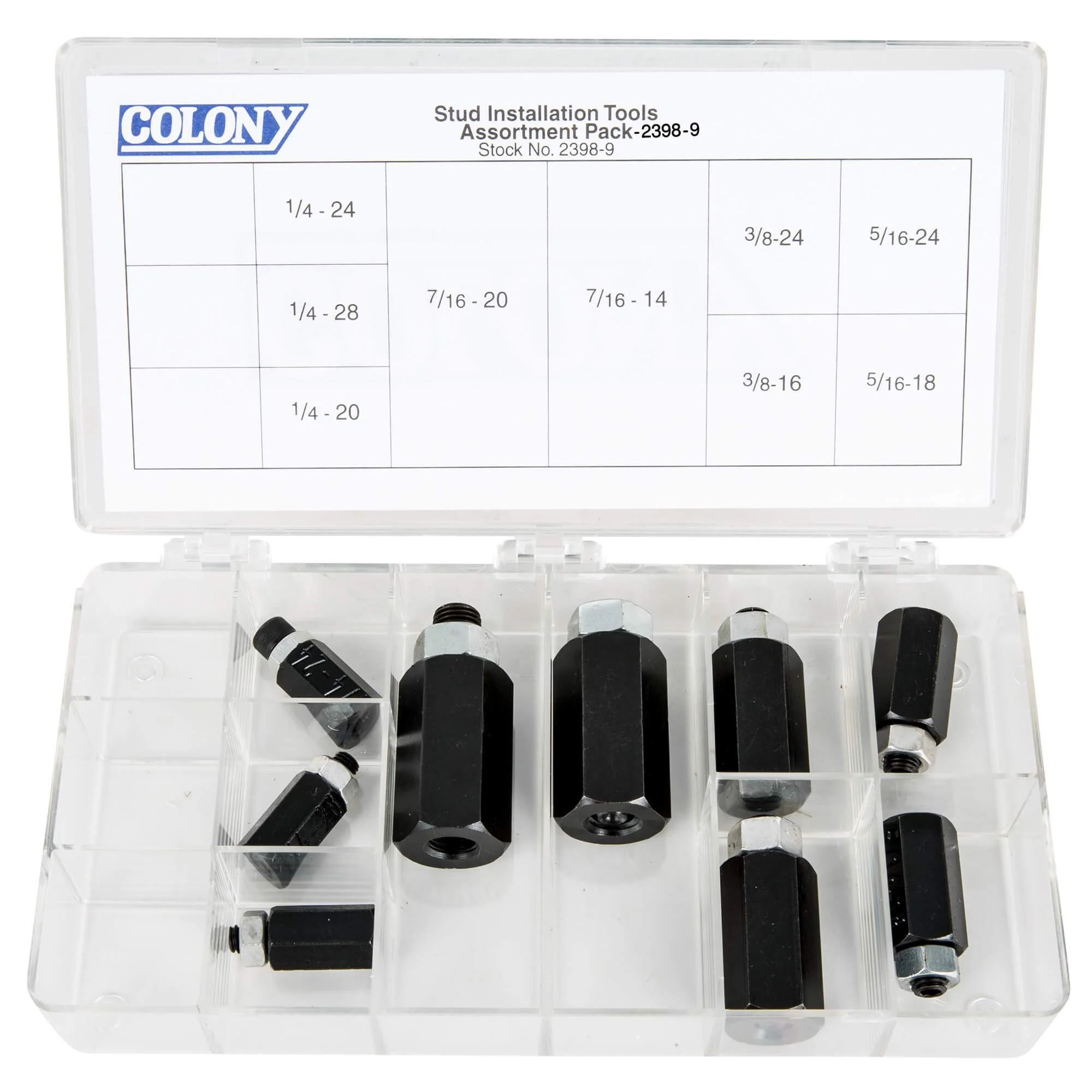 #2398-9 Threaded Stud Installation Tool Kit 1/4, 3/8, 7/16 Coarse and Fine Thread - Image 2