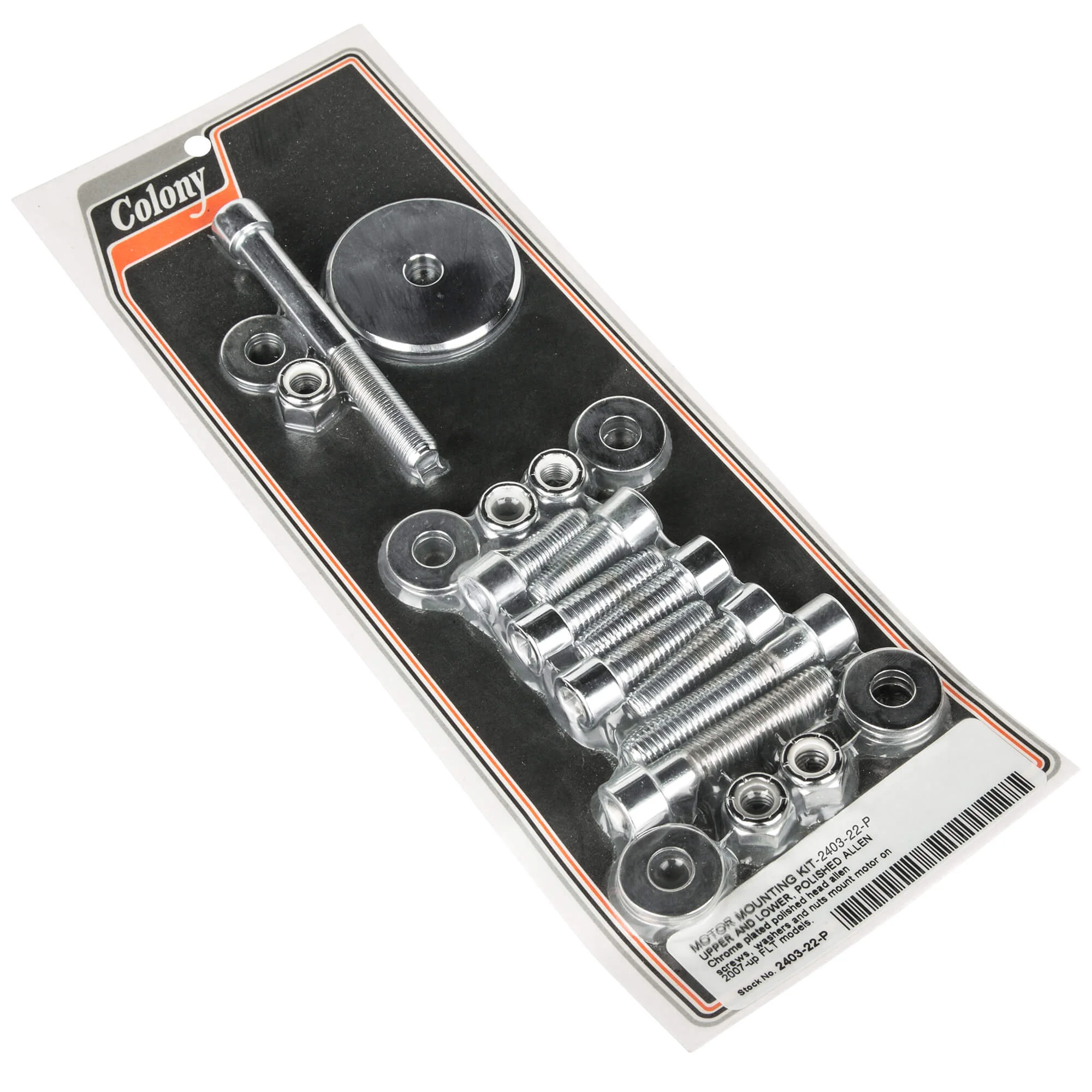 #2403-22-P Upper and Lower Motor Mounting Kit Smooth Allen 2007-2008 Harley-Davidson FLT - Chrome Plated