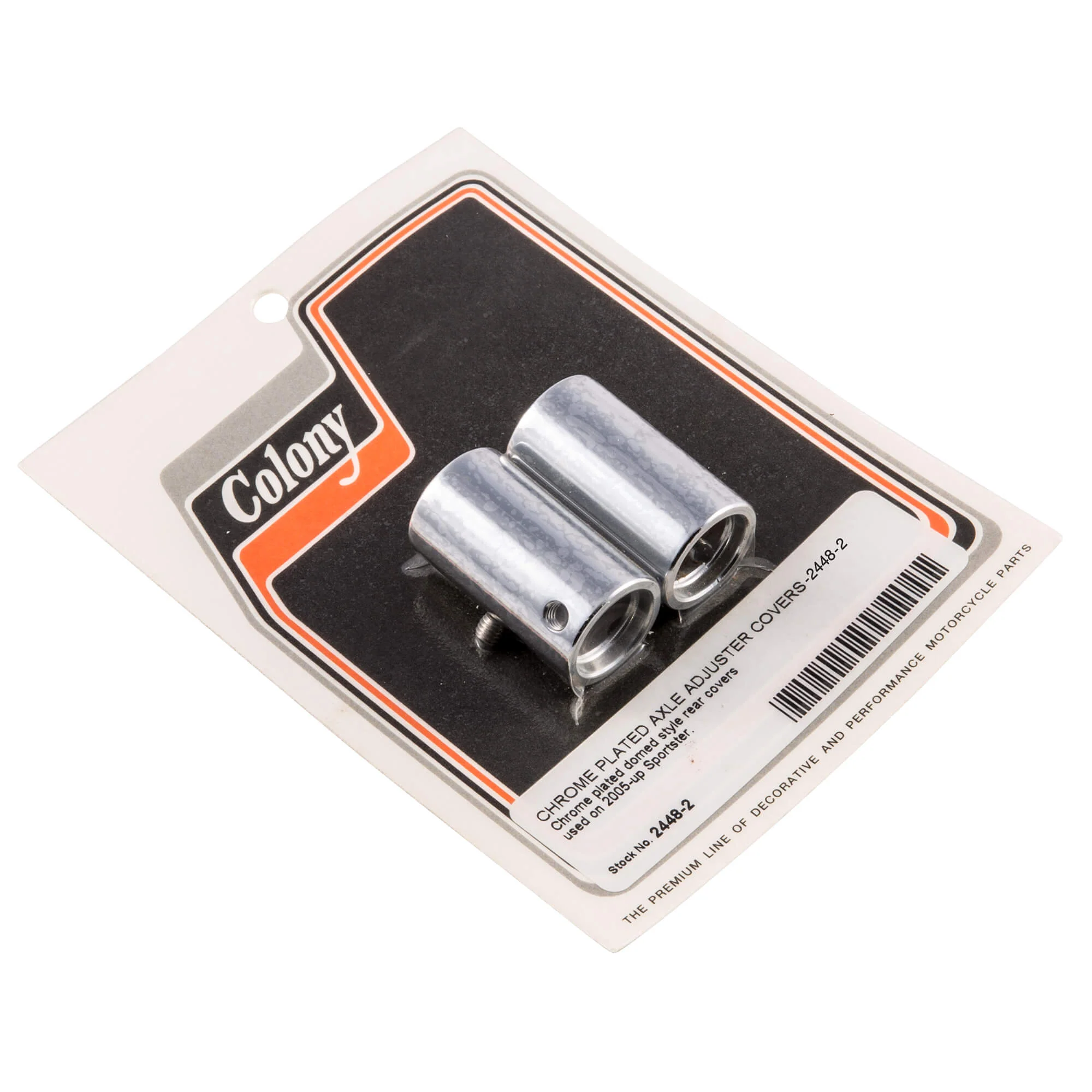 #2448-2 Axle Adjuster Covers 2005-Up Harley-Davidson Sportster - Chrome Plated