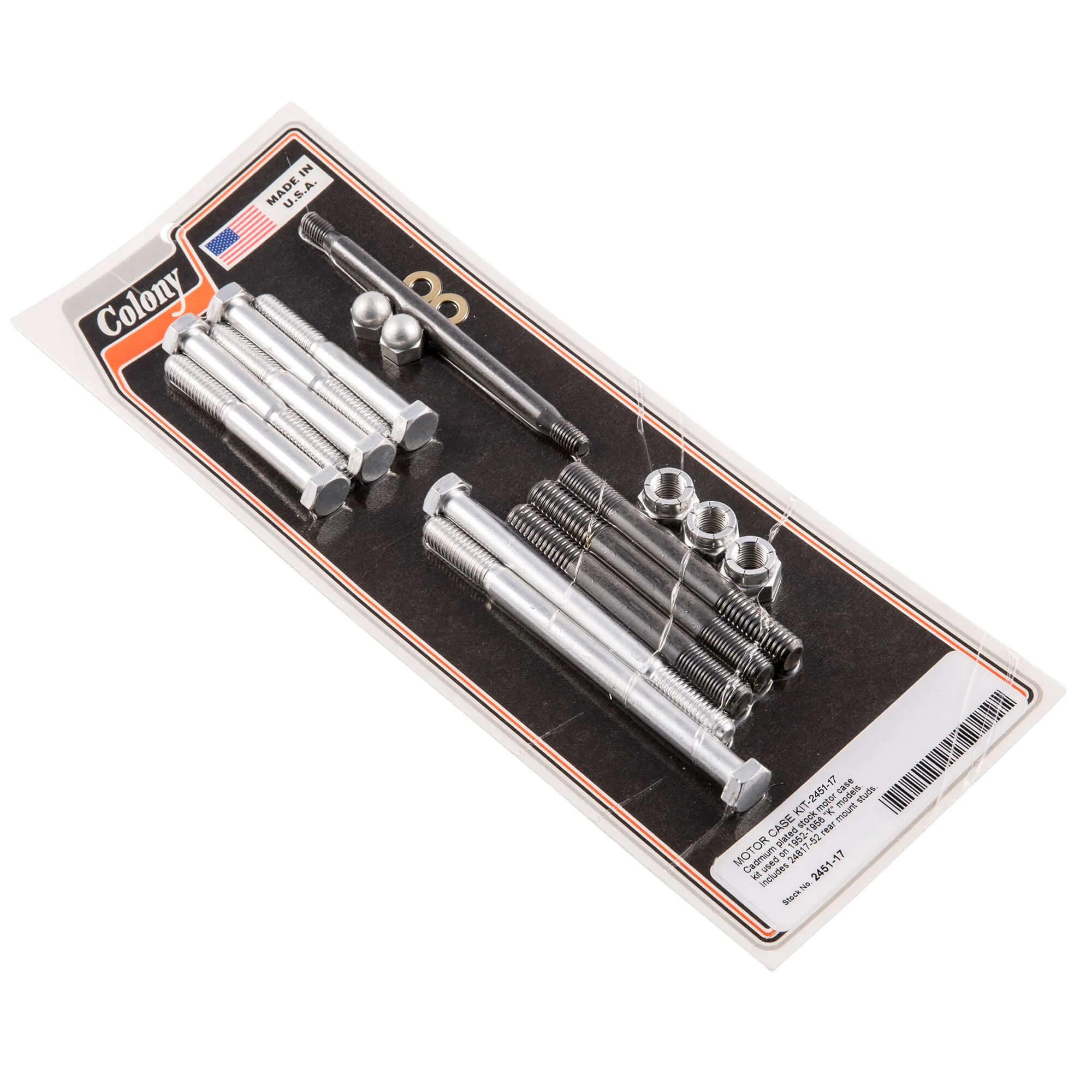 #2451-17 Motor Case Kit 1952-1956 Harley-Davidson K Model - CAD Plated