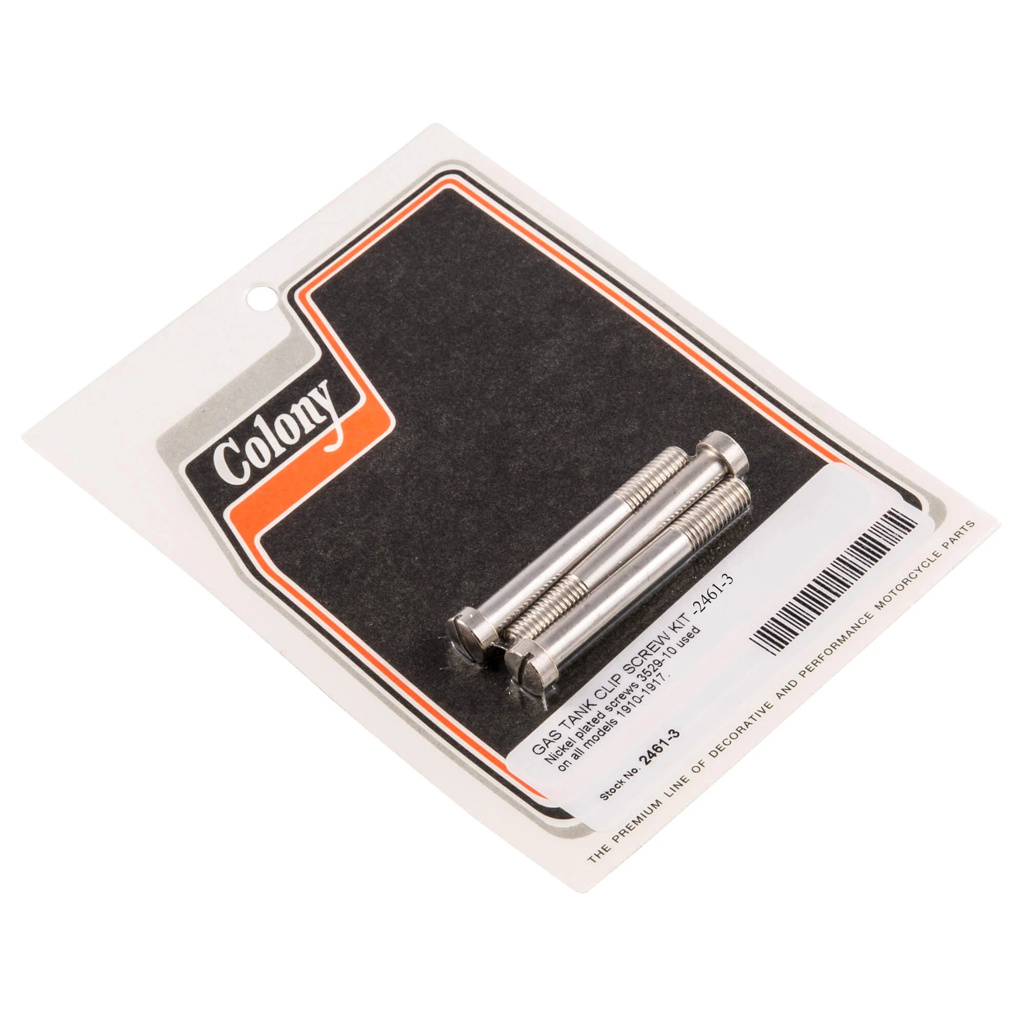 #2461-3 Gas Tank Clip Screw Set 1910-1917 Harley-Davidson All Models - Nickel Plated