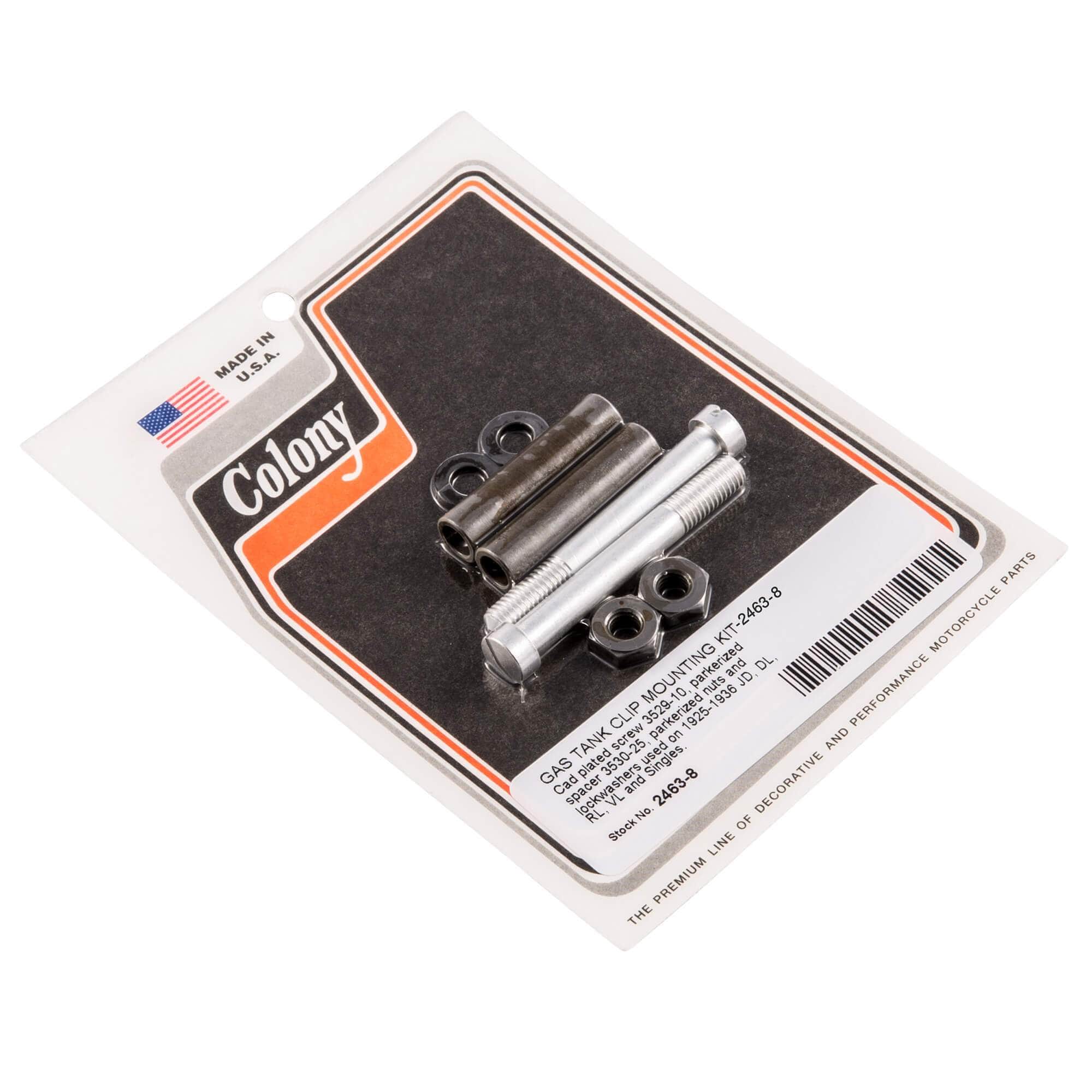 #2463-8 Gas Tank Clip Mounting Kit 1925-1936 Harley-Davidson JD/DL/RL/VL/Singles - CAD Plated