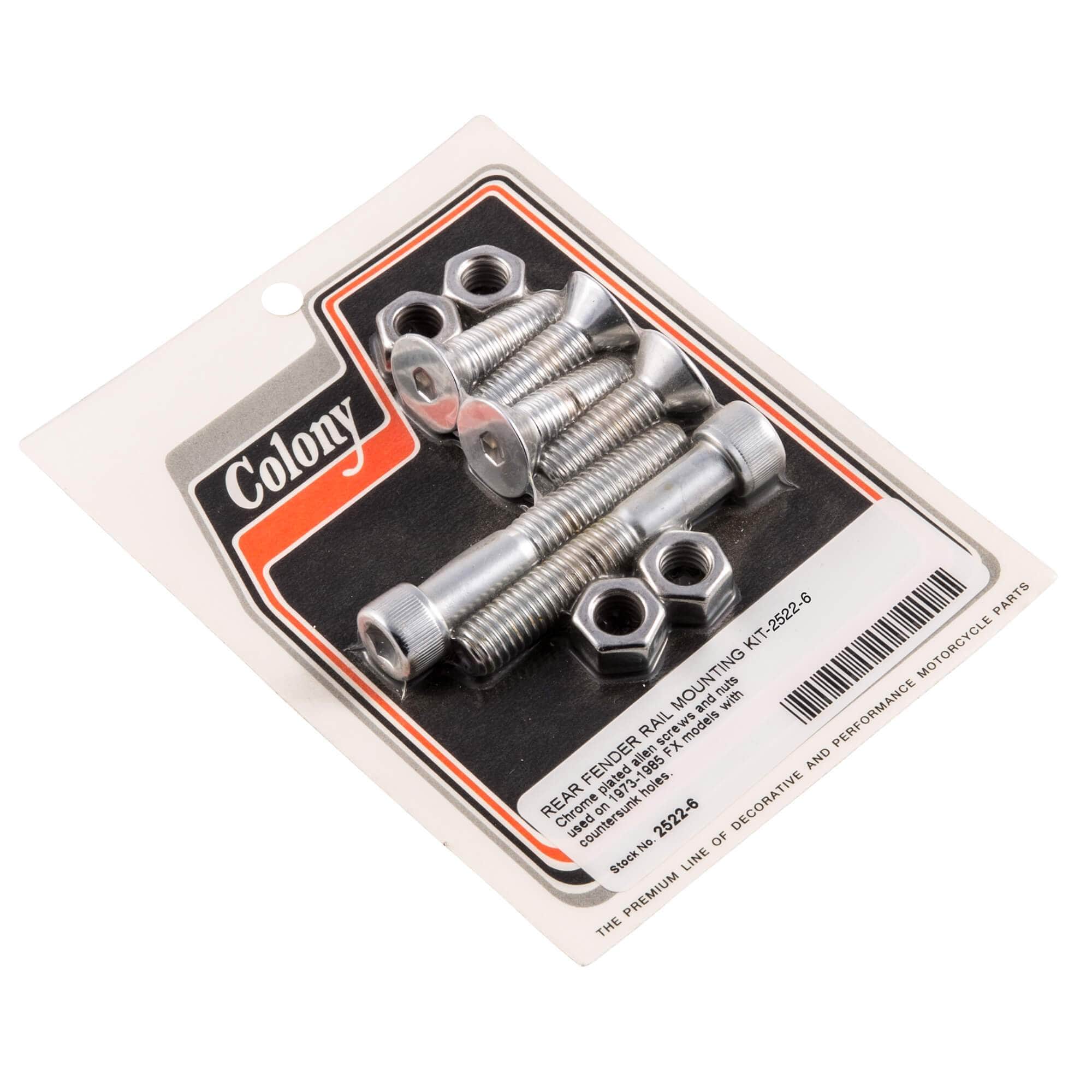 #2522-6 Rear Fender Rail Mounting Kit 1973-1985 Harley-Davidson FX - Chrome Plated