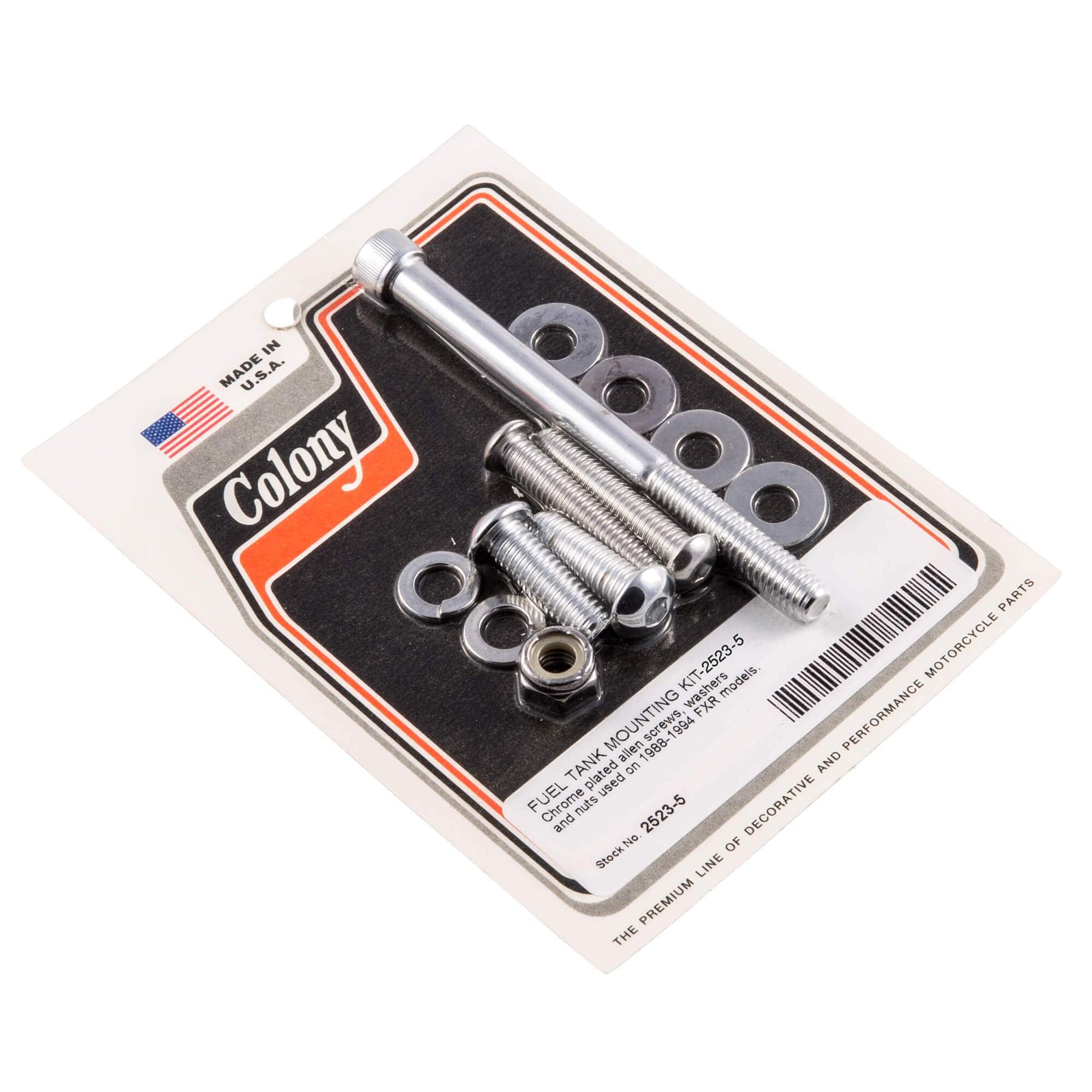 #2523-5 Gas Tank Allen Mounting Kit 1988-1994 Harley-Davidson FXR - Chrome Plated
