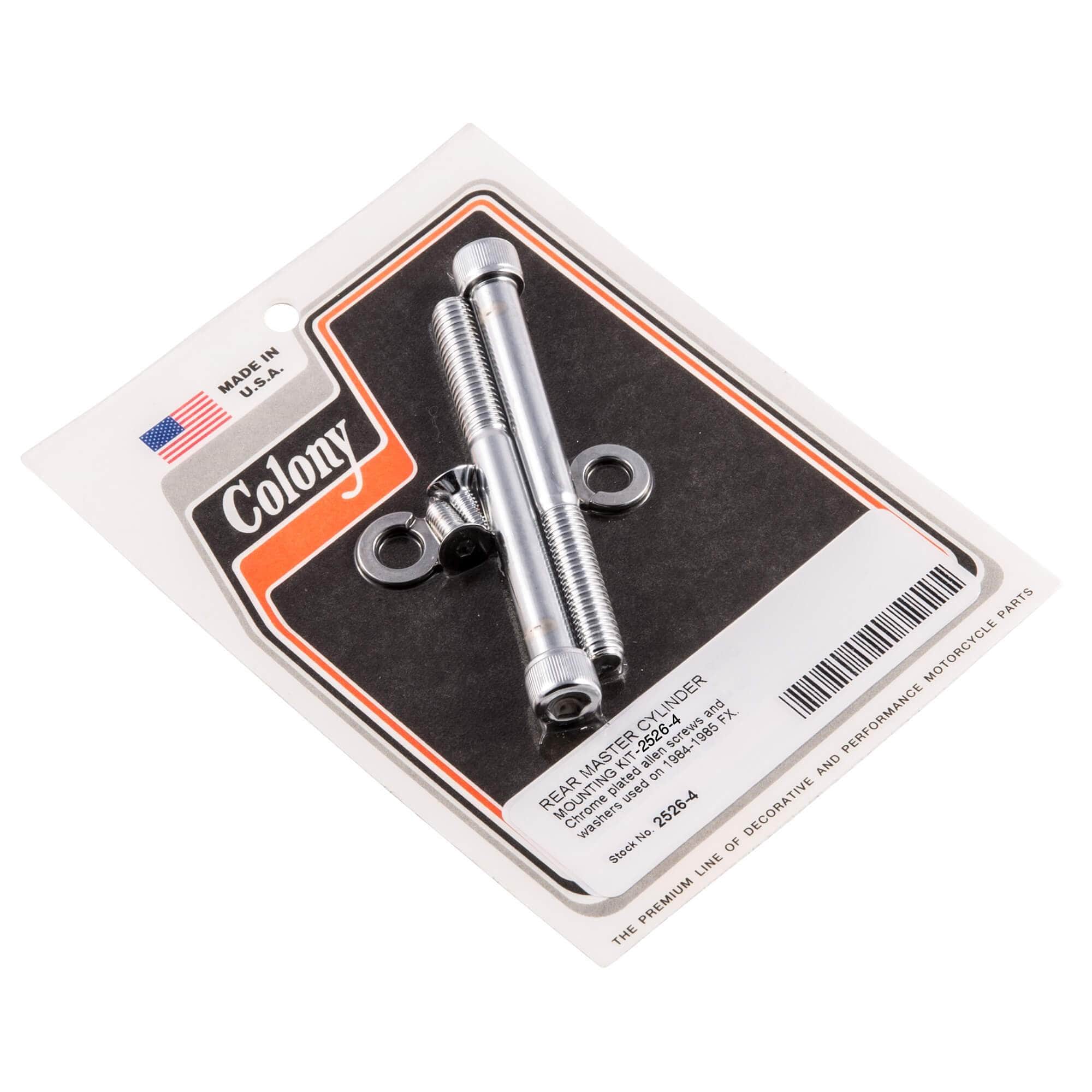 #2526-4 Rear Master Cylinder Allen Mounting Kit 1984-1985 Harley-Davidson FX - Chrome Plated