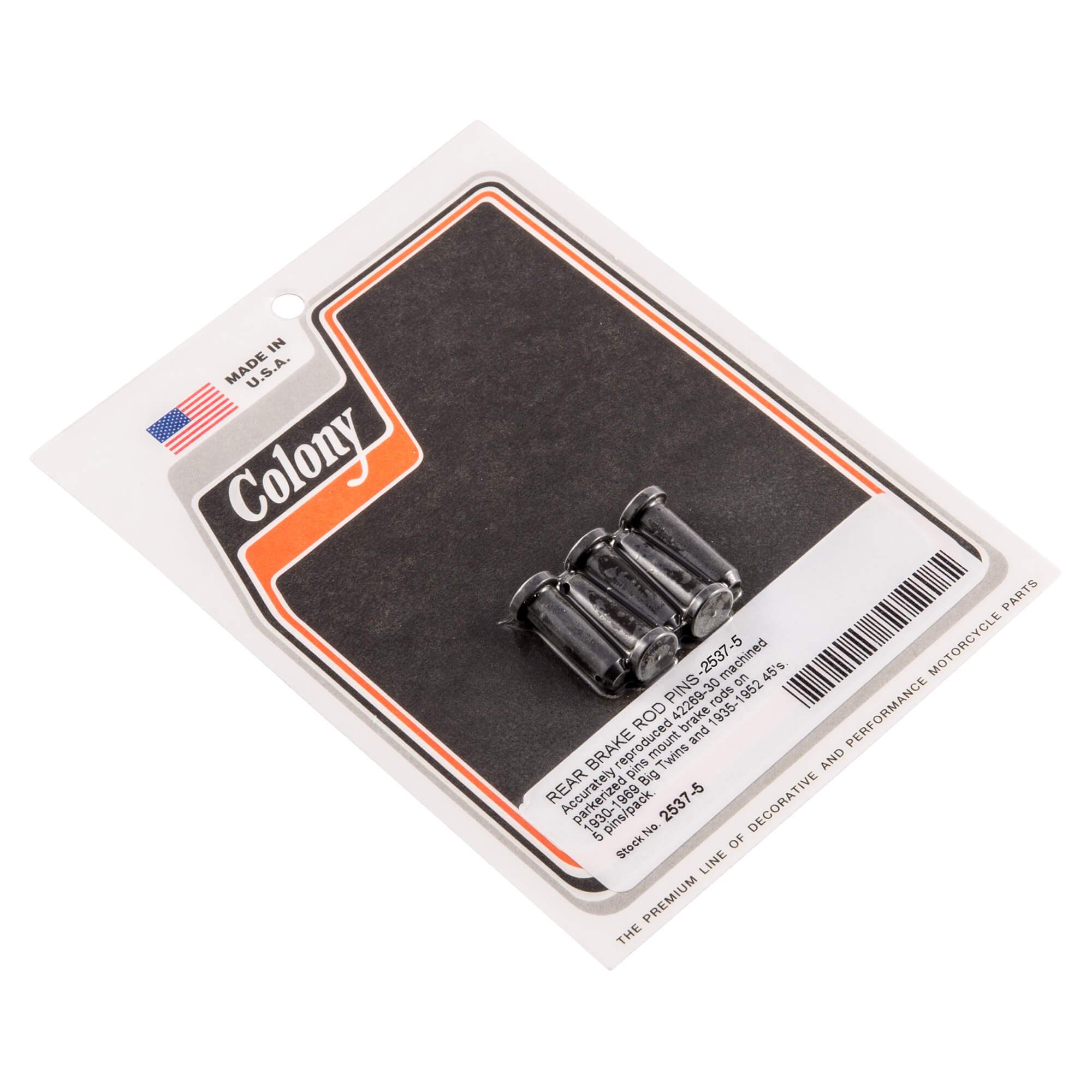 #2537-5 Rear Brake Rod Pins 1930-1969 Harley-Davidson Big Twin - 5 pack - Parkerized