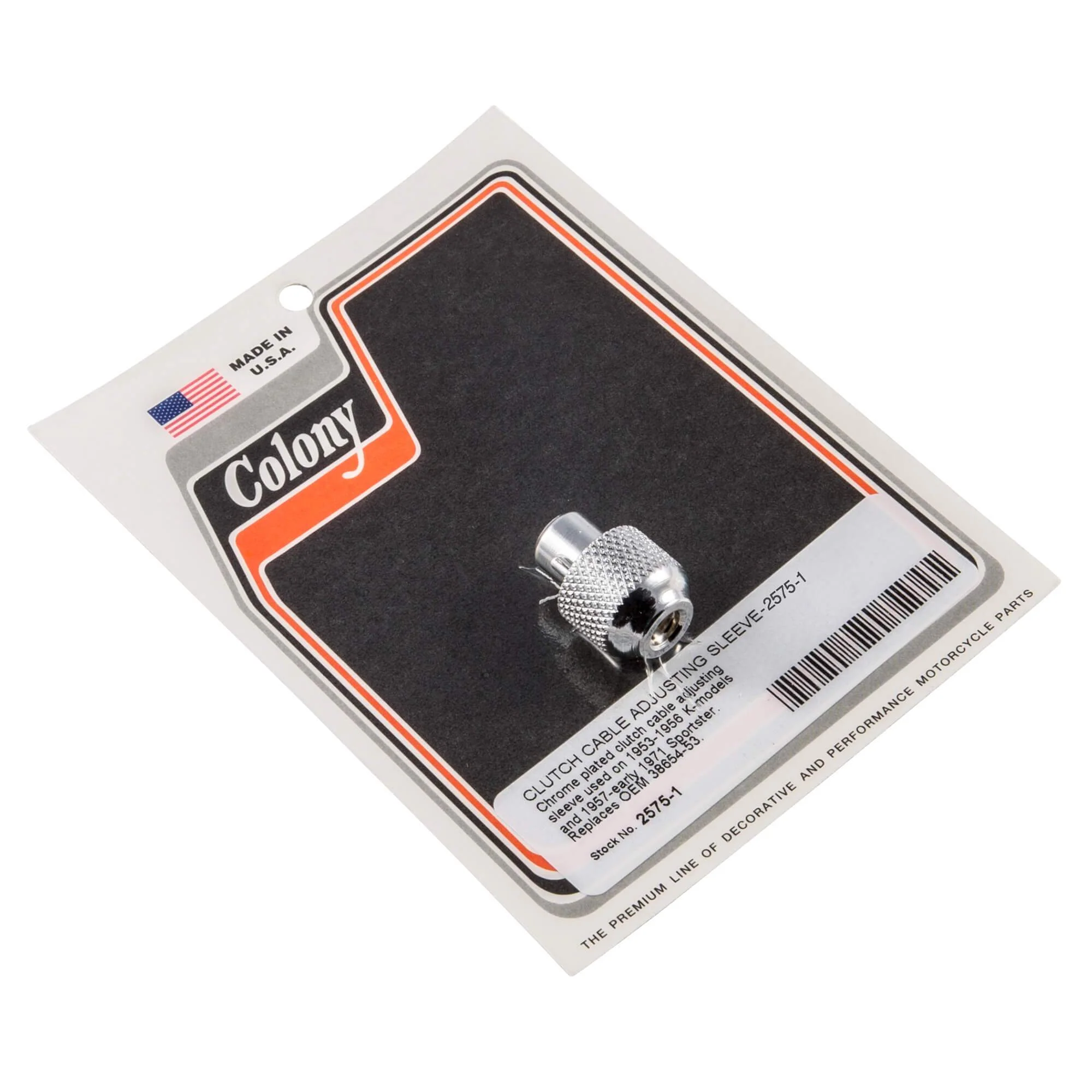 #2575-1 Clutch Cable Adjusting Sleeve 1957-1971 Harley-Davidson XL 1953-1956 K Model - Chrome Plated