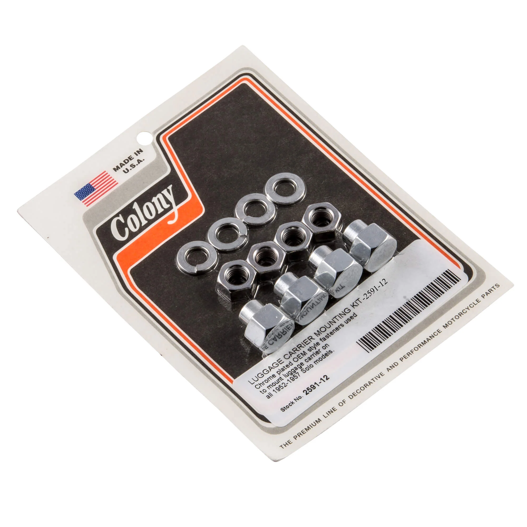 #2591-12 Luggage Carrier Mounting Kit 1952-1957 Harley-Davidson Solo Models - Chrome Plated
