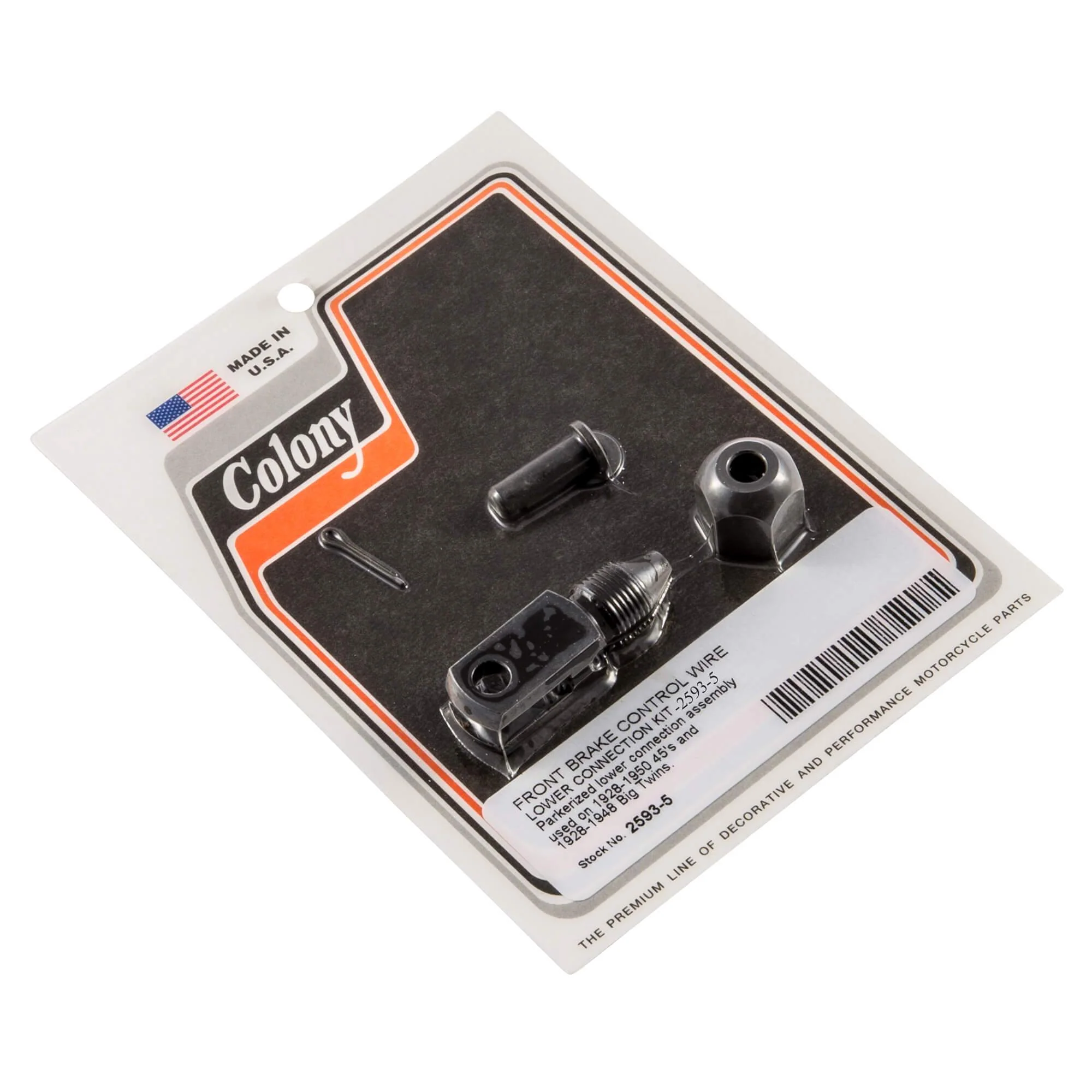 #2593-5 Front Brake Control Wire Lower Connection Kit 1928-1948 Harley-Davidson Big Twins 1928-1950 45s - Parkerized