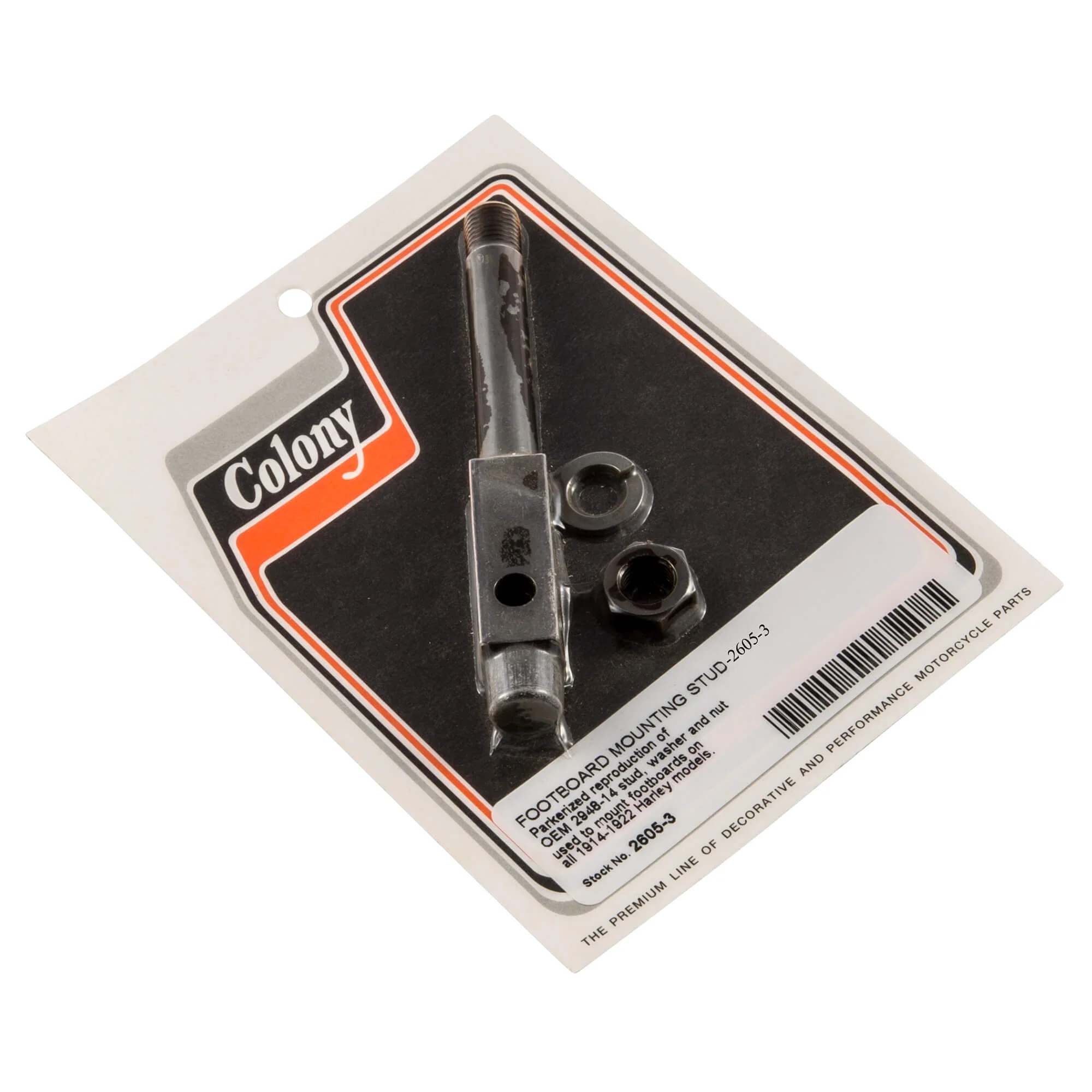 #2605-3 Footboard Mounting Stud 1914-1922 Harley-Davidson OEM# 2948-14 - Parkerized