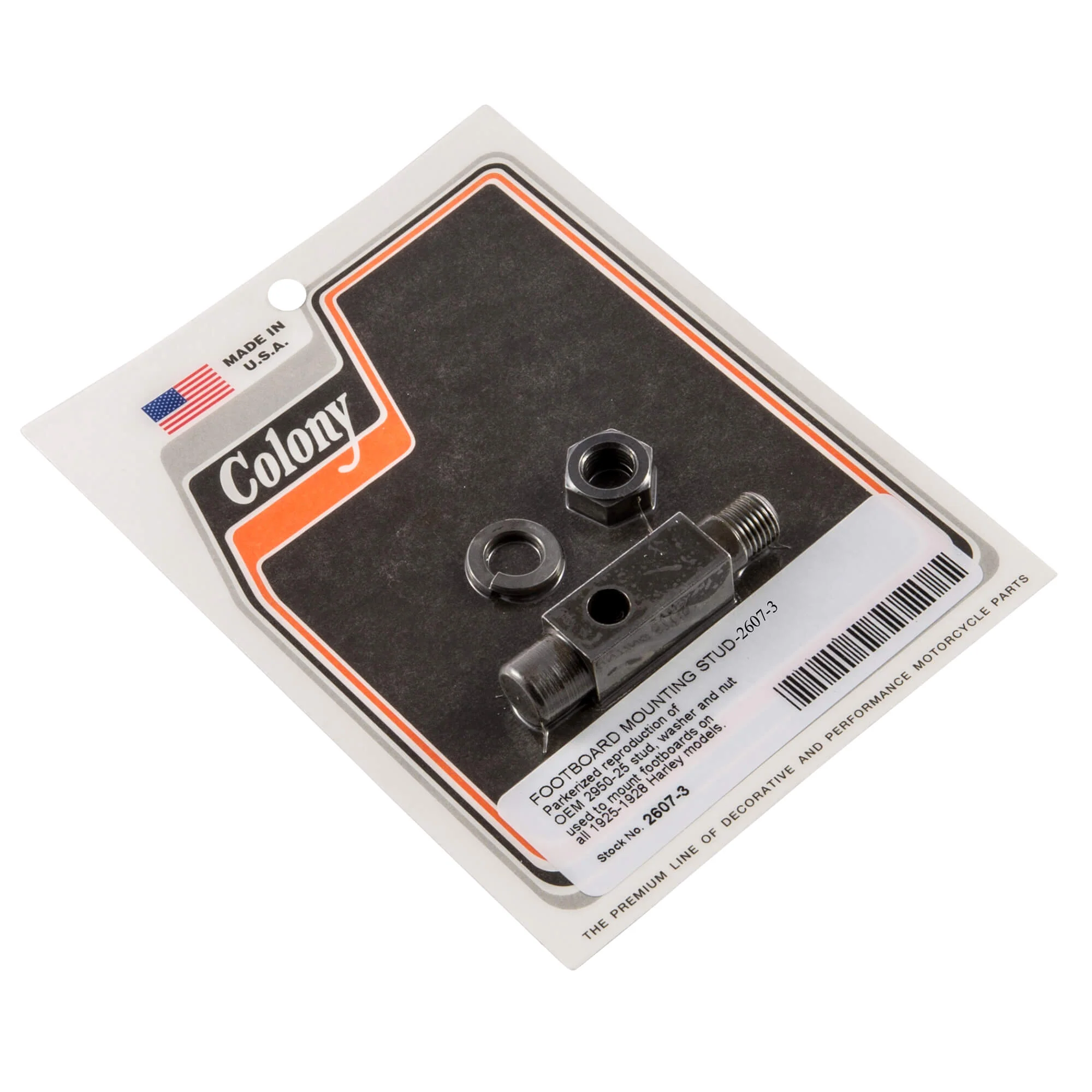 #2607-3 Footboard Mounting Stud 1925-1928 Harley-Davidson OEM #2950-25 - Parkerized