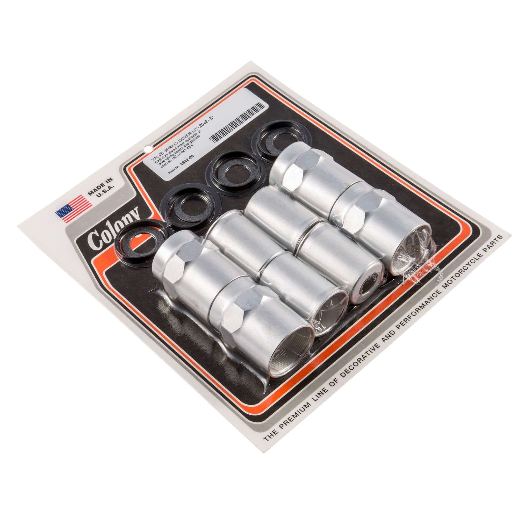 #2642-20 Valve Spring Cover Kit 1931-1941 Harley-Davidson Davidson 45's - CAD Plated