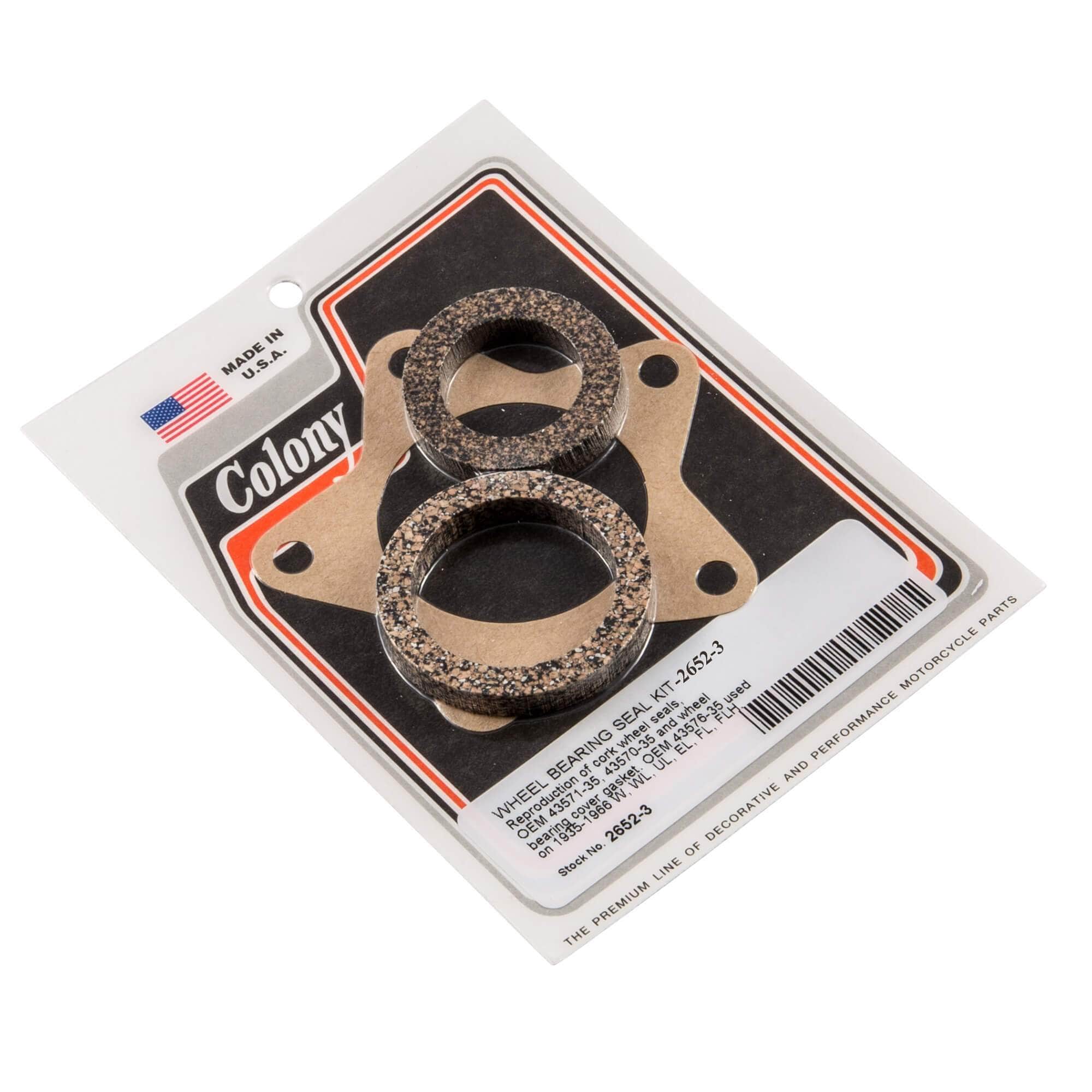 #2652-3 Wheel Bearing Seal Kit 1935-1966 Harley-Davidson W/WL/UL/EL/FL/FLH