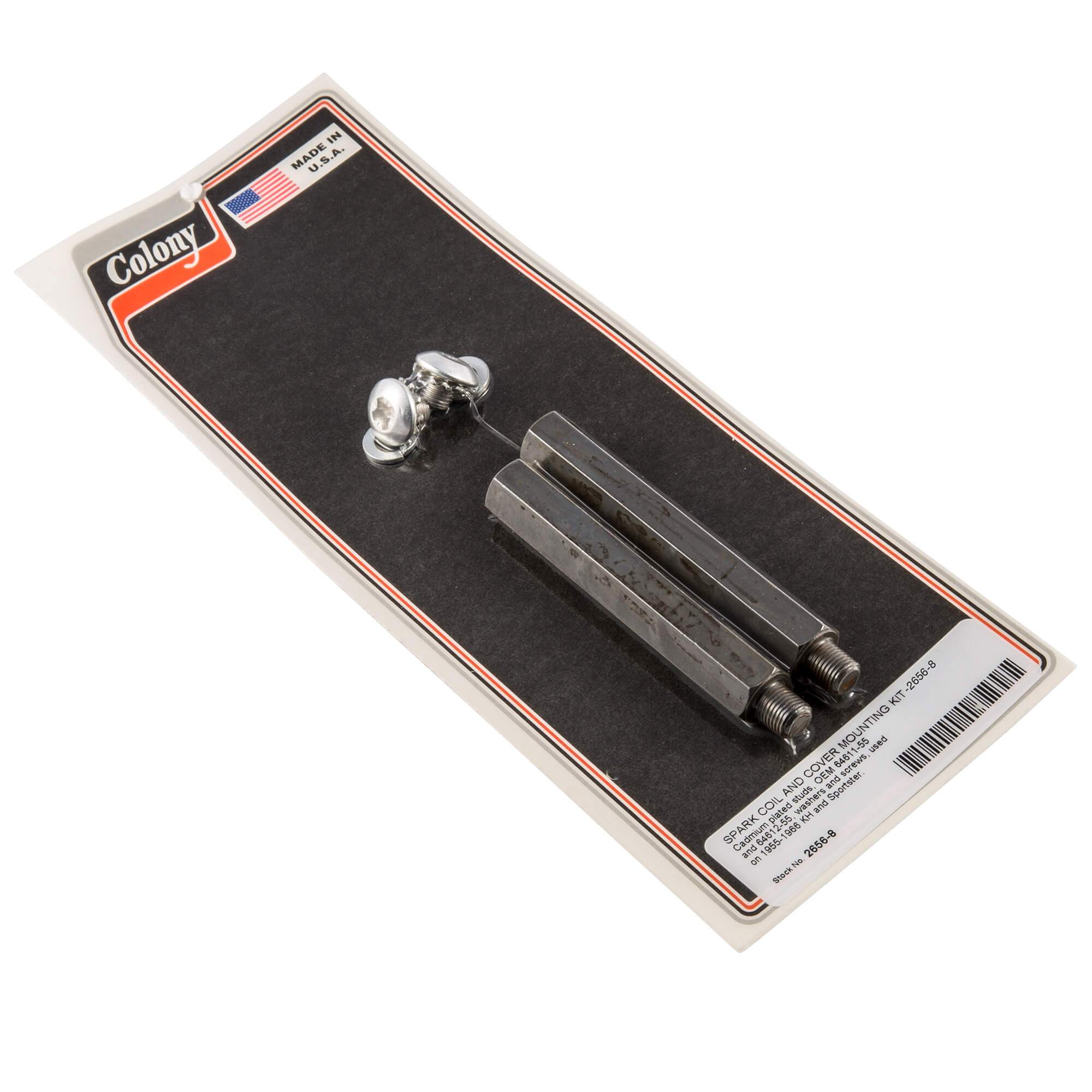 #2656-8 Spark Coil and Cover Mounting Kit 1955-1966 Harley-Davidson KH/Sportster - CAD Plated