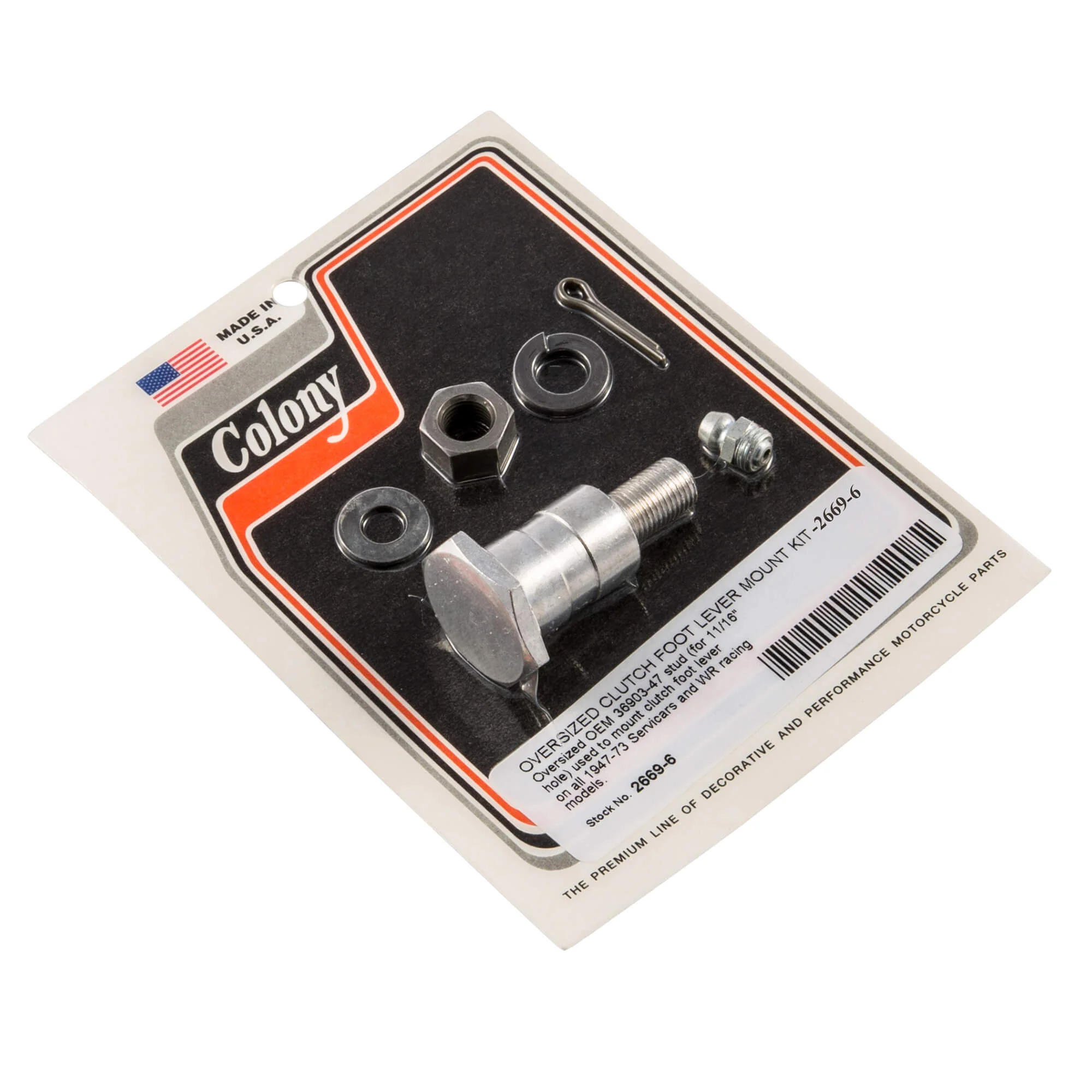 #2669-6 Clutch Foot Lever Mount Kit Oversized 1947-1973 Harley-Davidson Servi-car & WR