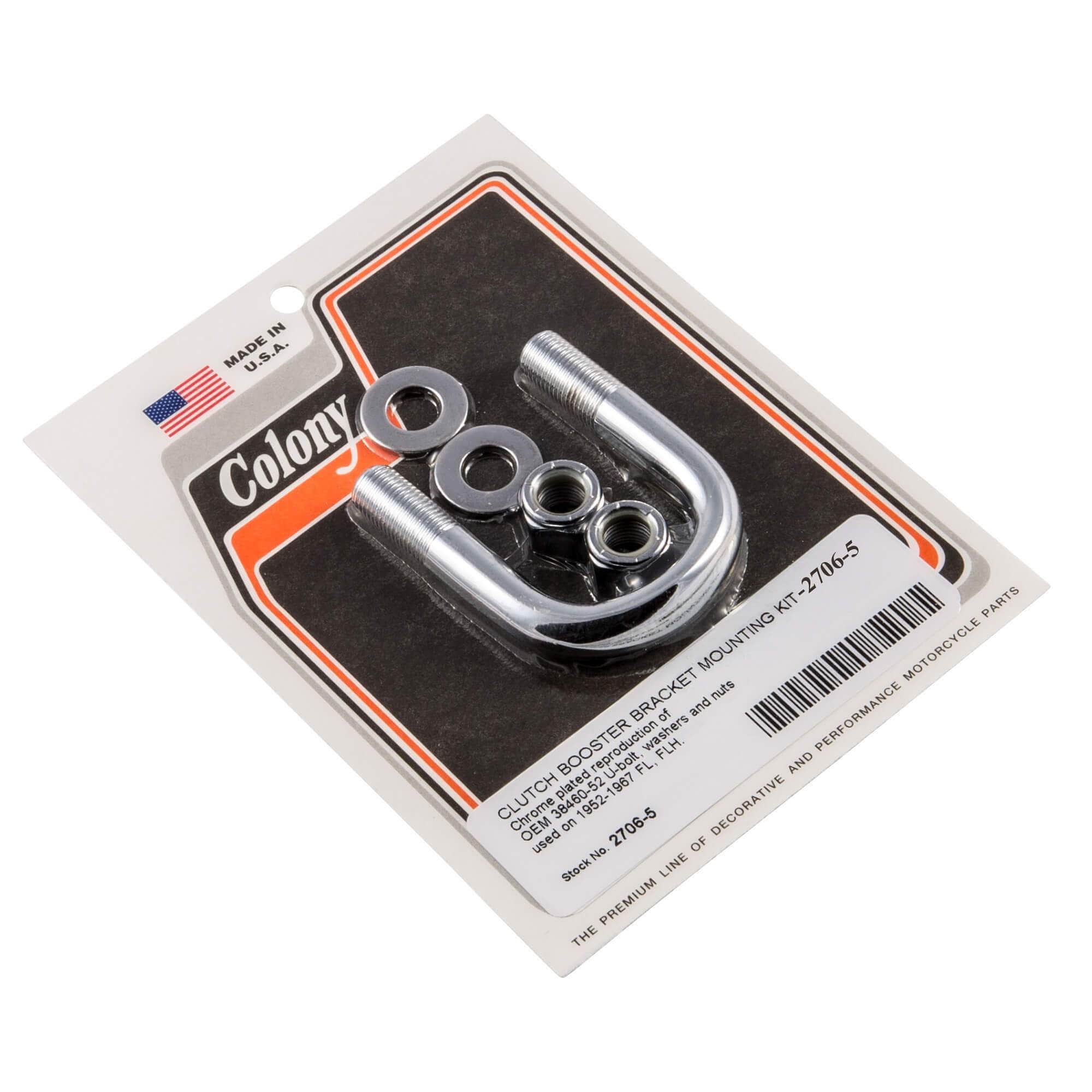 #2706-5 Clutch Booster Bracket Mounting Kit 1952-1967 Harley-Davidson FL/FLH - Chrome Plated