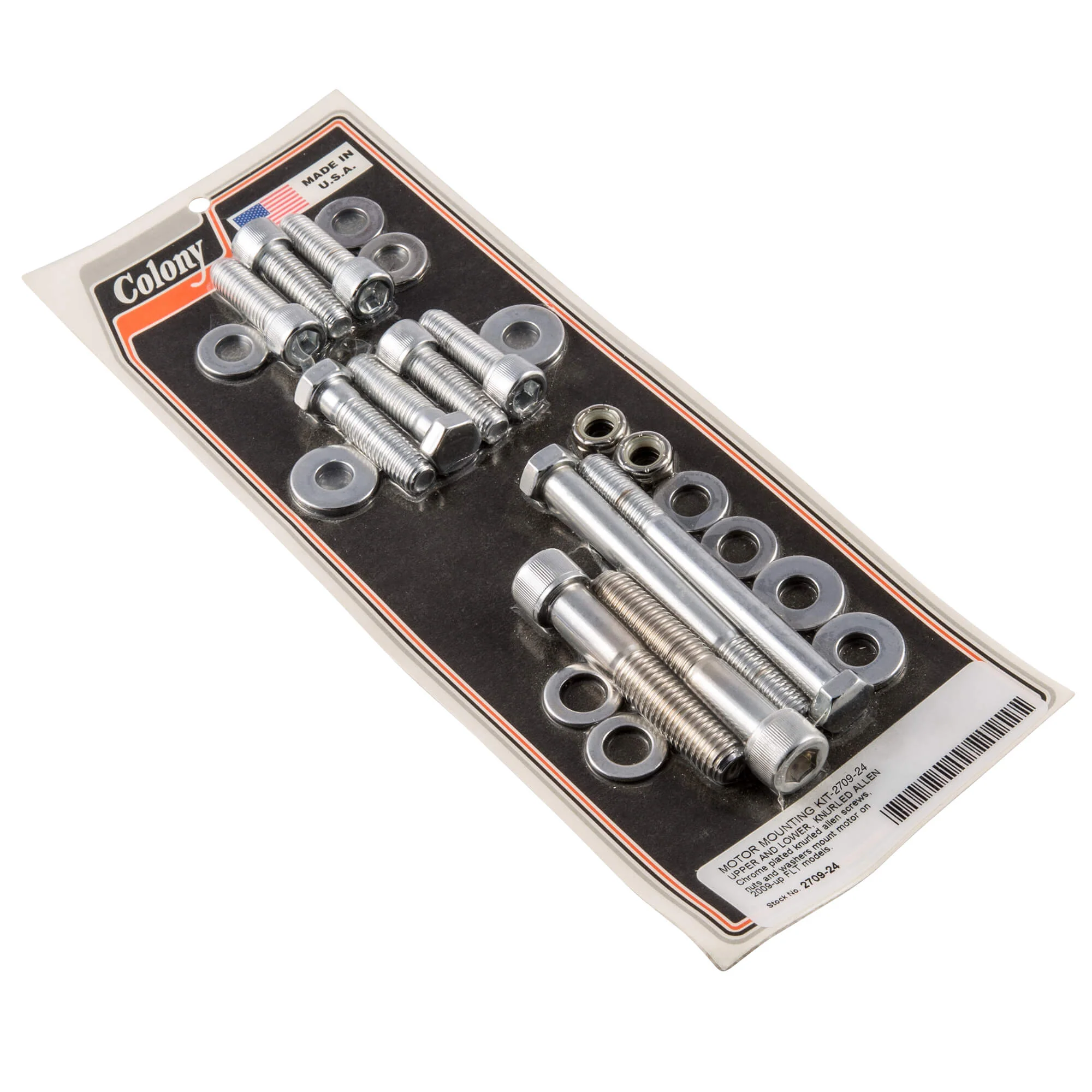 #2709-24 Motor Mounting Kit Upper and Lower Allen 2009-Up Harley-Davidson FLT - Chrome Plated