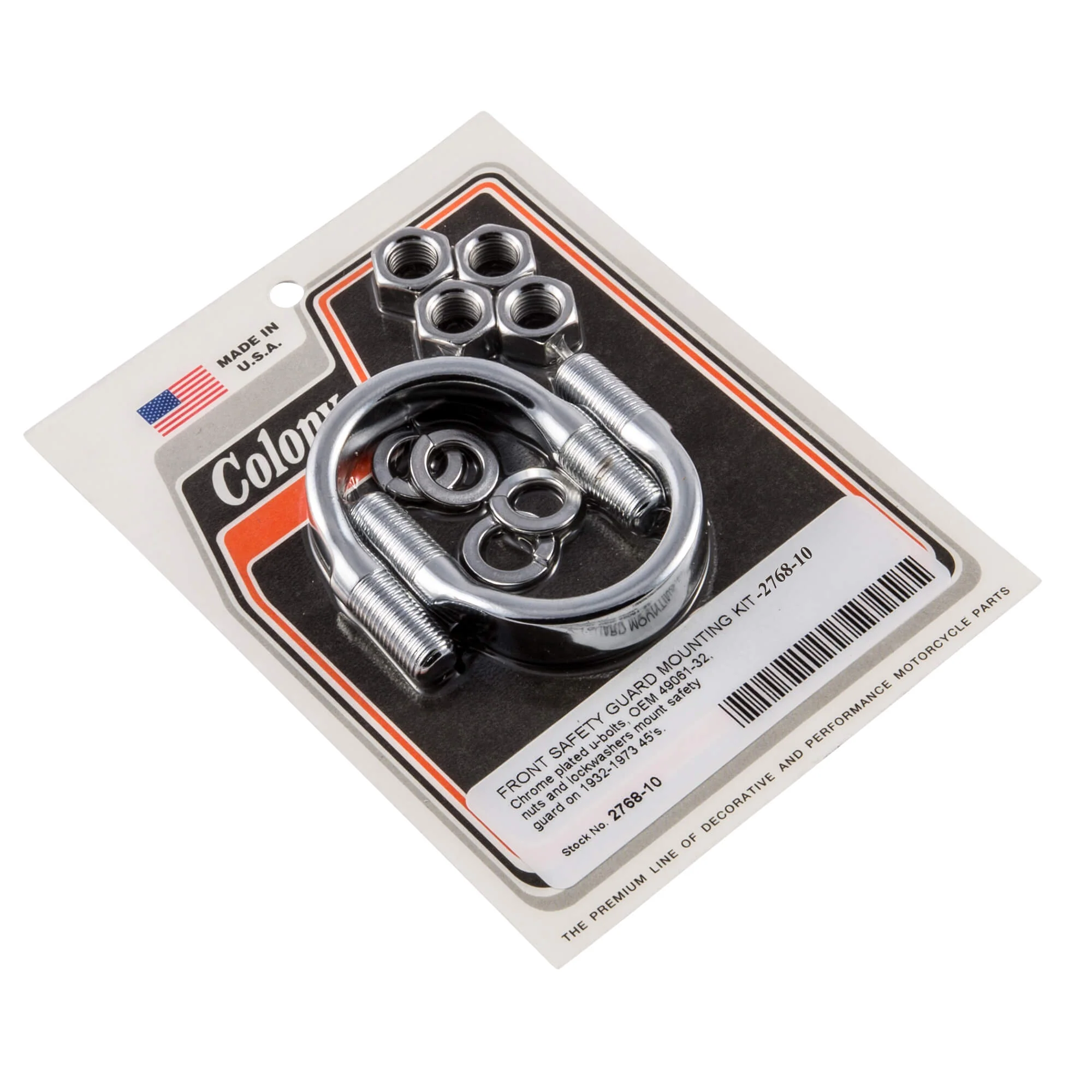 #2768-10 Front Safety Guard Mounting Kit 1932-1973 Harley-Davidson 45s - Chrome Plated